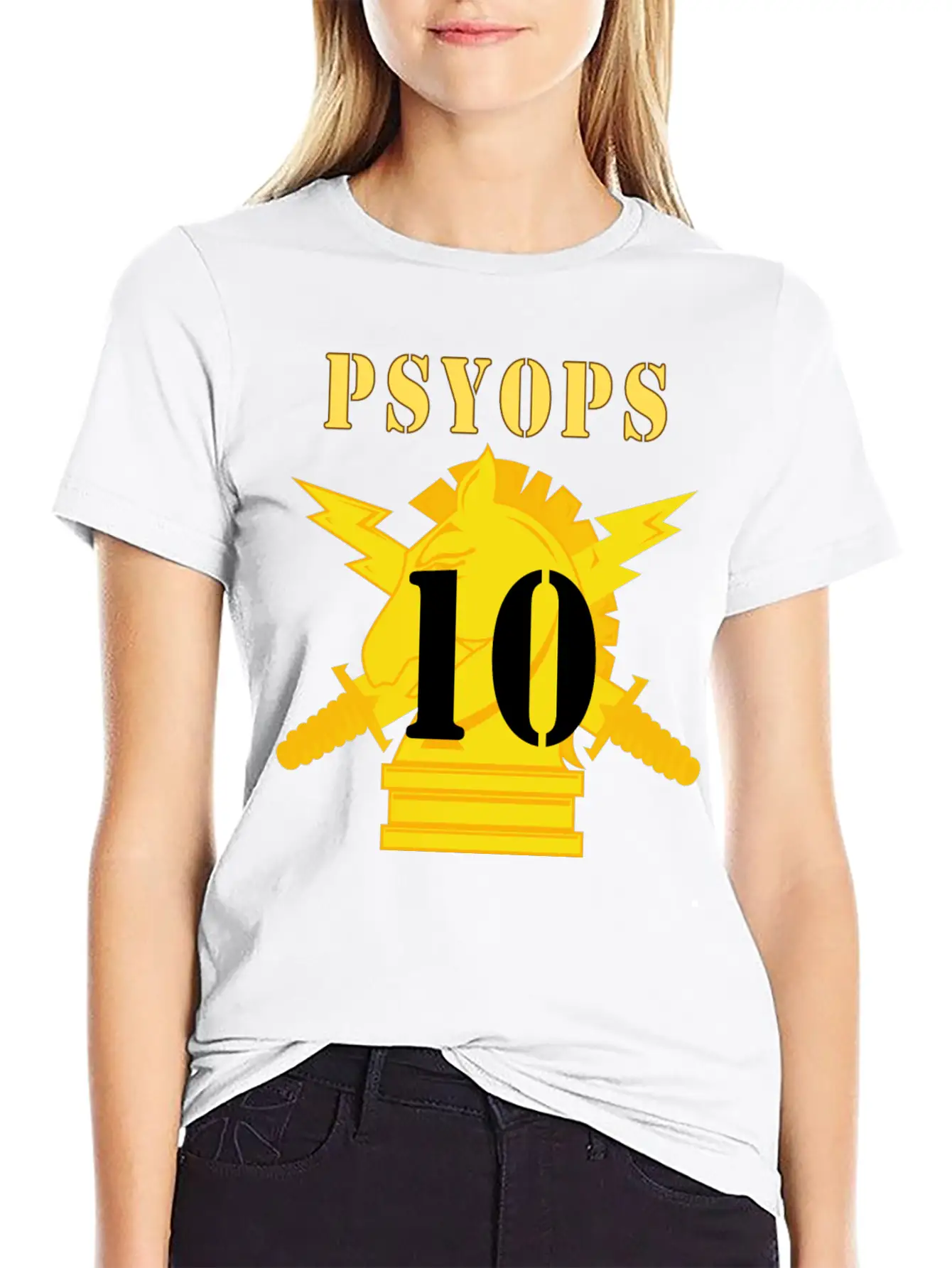 Army PSYOPS W Branch Insignia 10th Battalion Stylish Everyday T-Shirt – Unisex Basic Cotton Tee