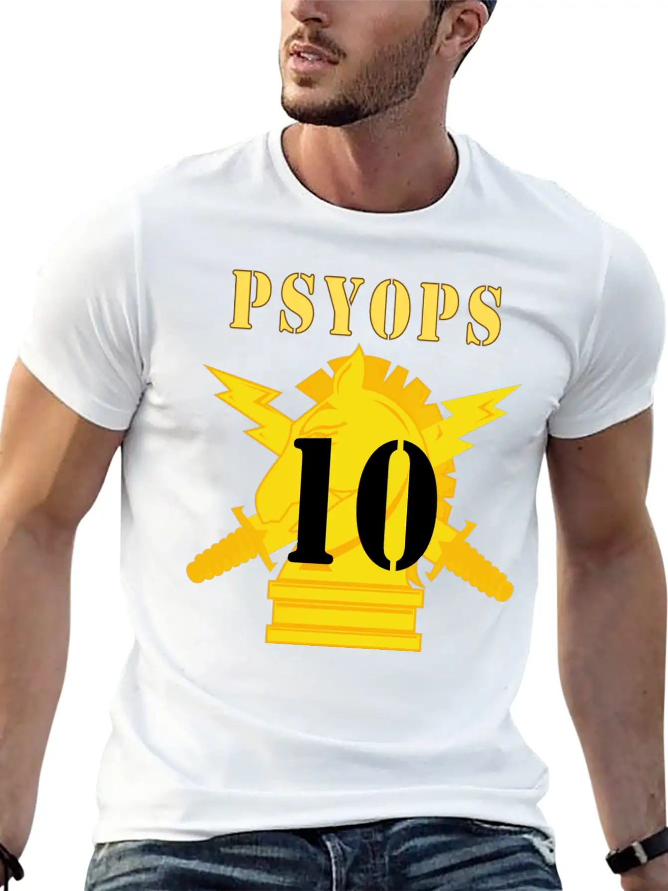 Army PSYOPS W Branch Insignia 10th Battalion Stylish Everyday T-Shirt – Unisex Basic Cotton Tee