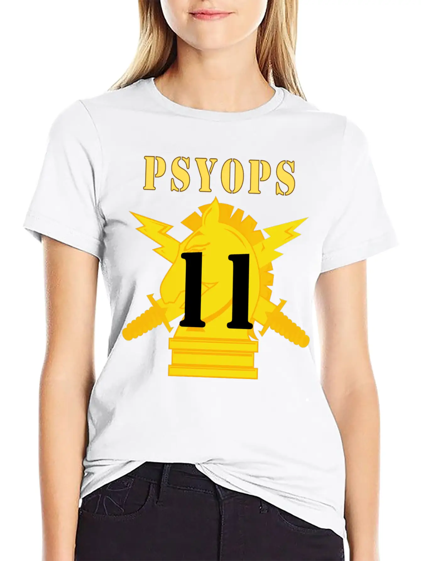 Army PSYOPS W Branch Insignia 11th Battalion Essential Unisex Summer Tee – Soft Cotton Casual Fit