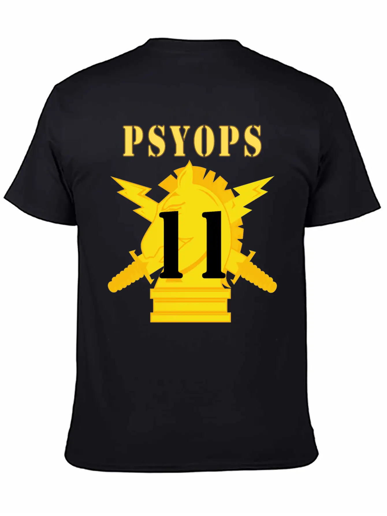 Army PSYOPS W Branch Insignia 11th Battalion Essential Unisex Summer Tee – Soft Cotton Casual Fit
