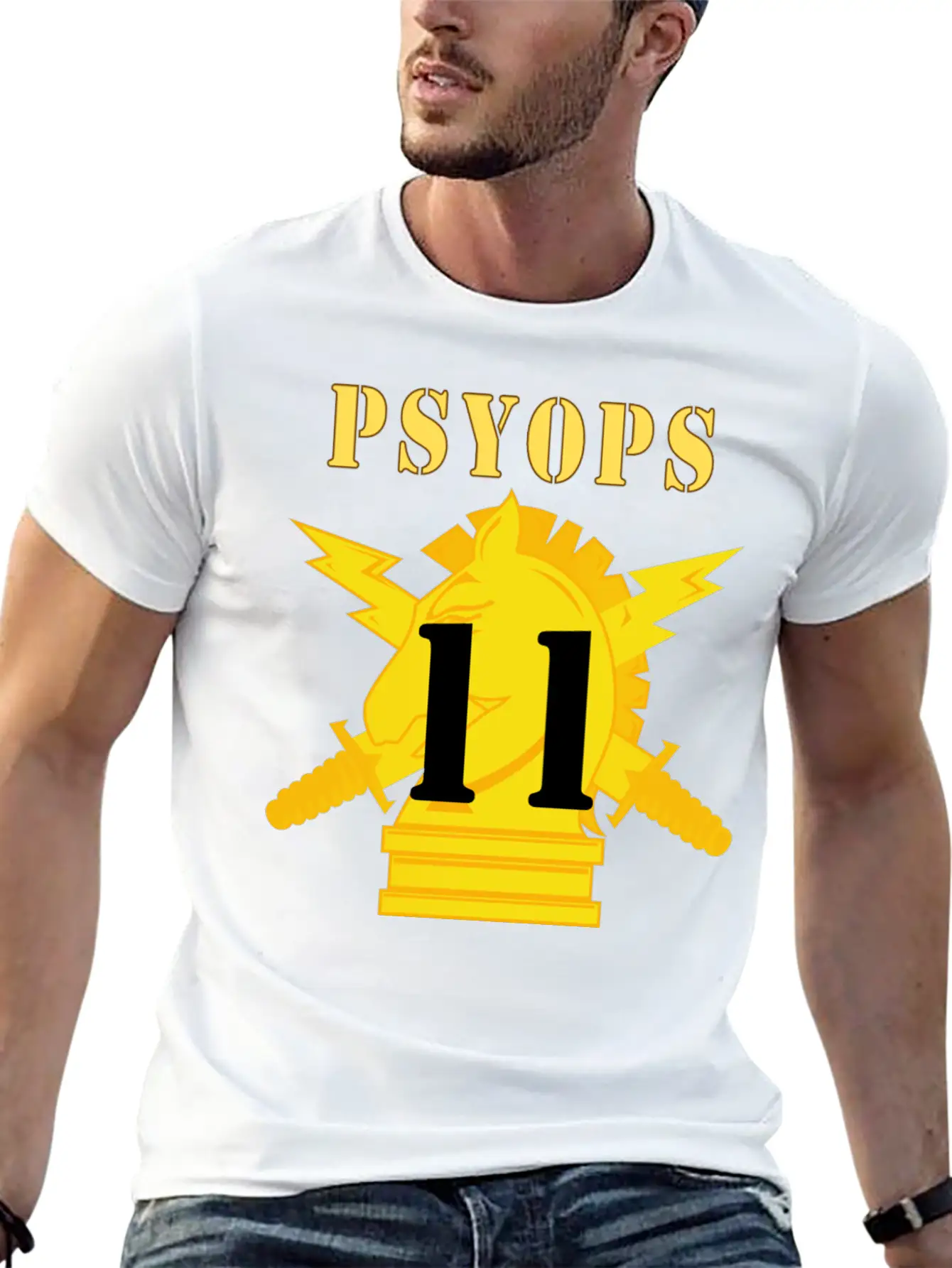 Army PSYOPS W Branch Insignia 11th Battalion Essential Unisex Summer Tee – Soft Cotton Casual Fit