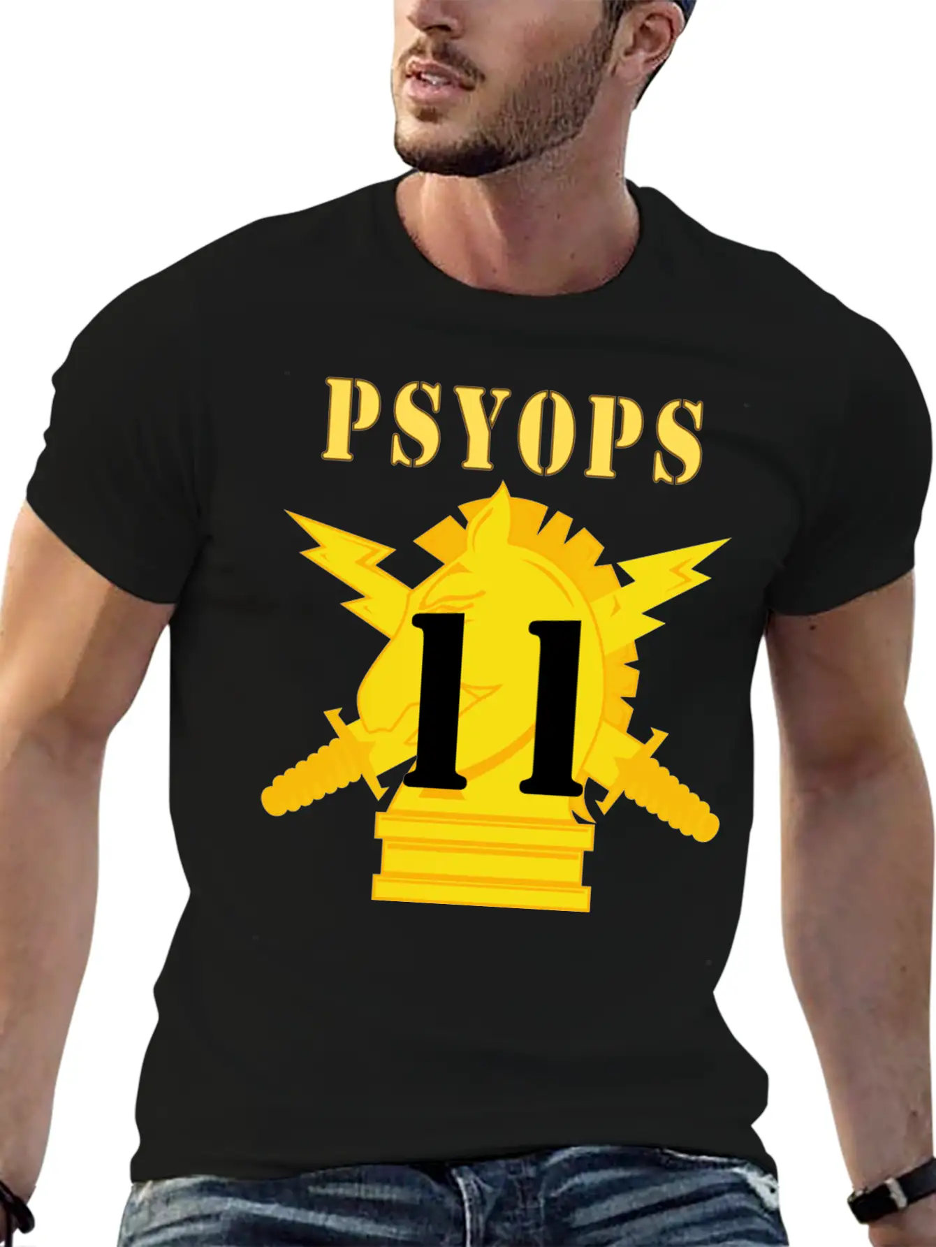 Army PSYOPS W Branch Insignia 11th Battalion Essential Unisex Summer Tee – Soft Cotton Casual Fit