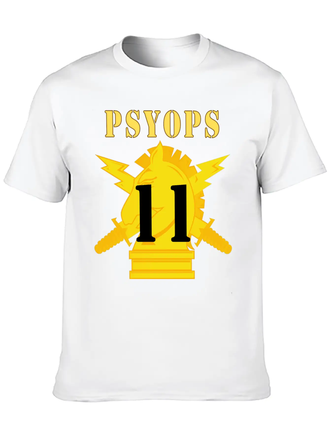 Army PSYOPS W Branch Insignia 11th Battalion Essential Unisex Summer Tee – Soft Cotton Casual Fit