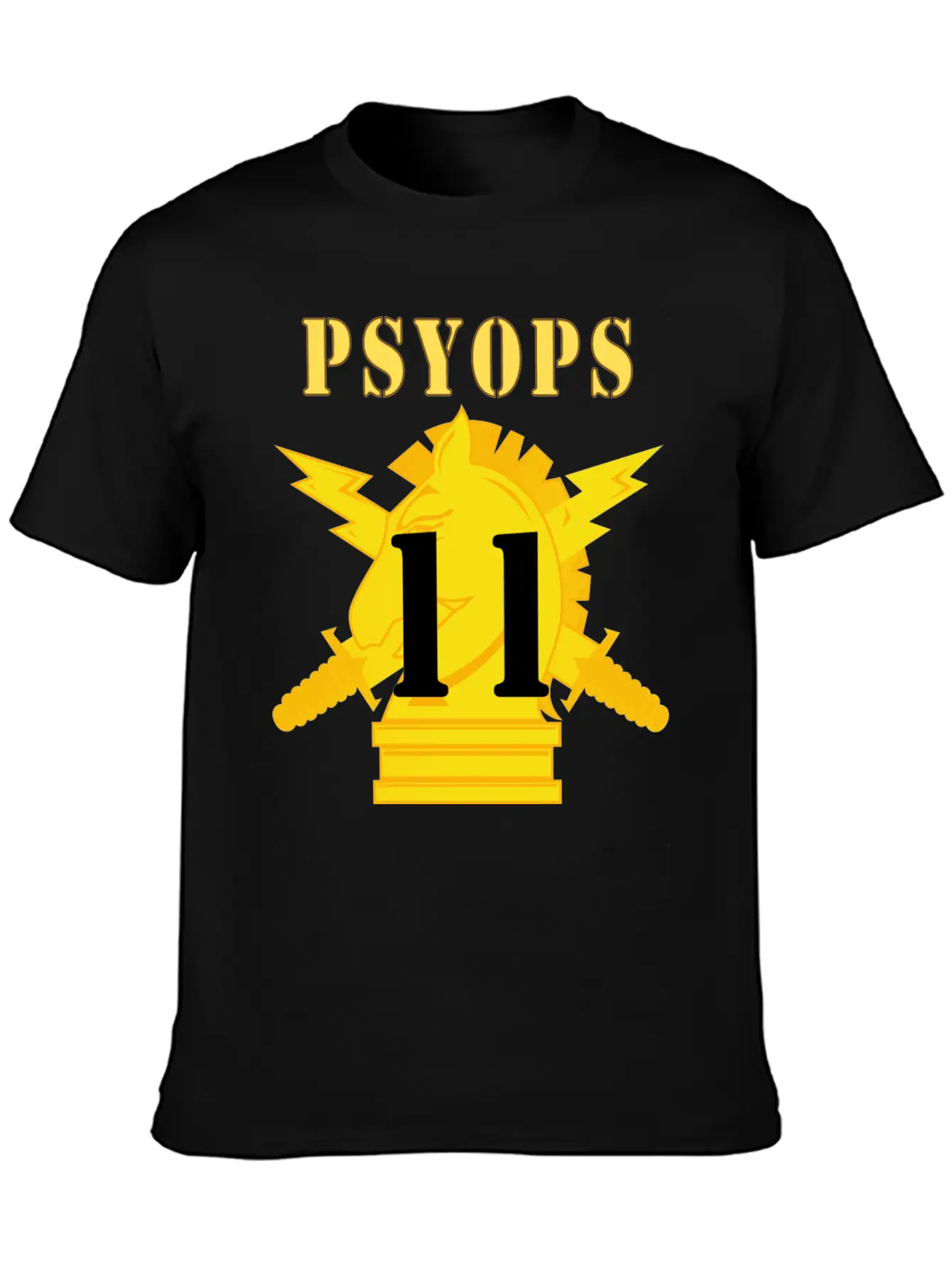 Army PSYOPS W Branch Insignia 11th Battalion Essential Unisex Summer Tee – Soft Cotton Casual Fit