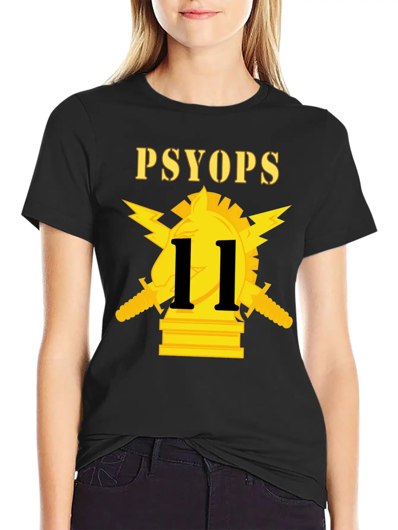 Army PSYOPS W Branch Insignia 11th Battalion Essential Unisex Summer Tee – Soft Cotton Casual Fit