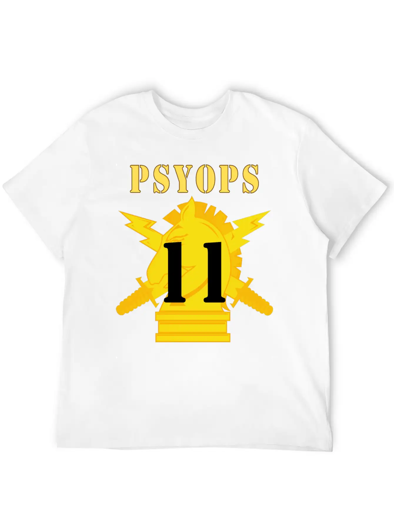 Army PSYOPS W Branch Insignia 11th Battalion Essential Unisex Summer Tee – Soft Cotton Casual Fit