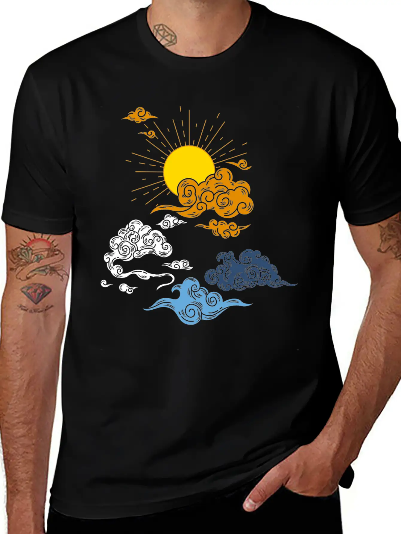 Aro Ace Sun And Clouds. Aroace Pride. Basic Graphic T-Shirt – Daily Comfort In Soft Cotton
