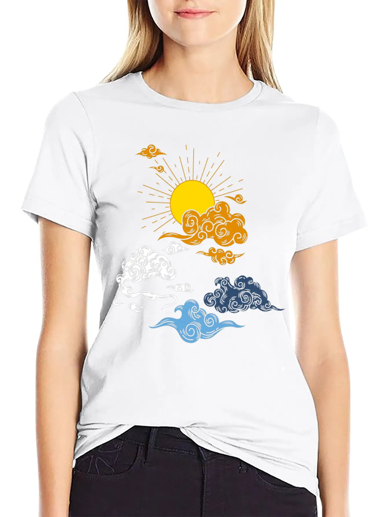 Aro Ace Sun And Clouds. Aroace Pride. Basic Graphic T-Shirt – Daily Comfort In Soft Cotton