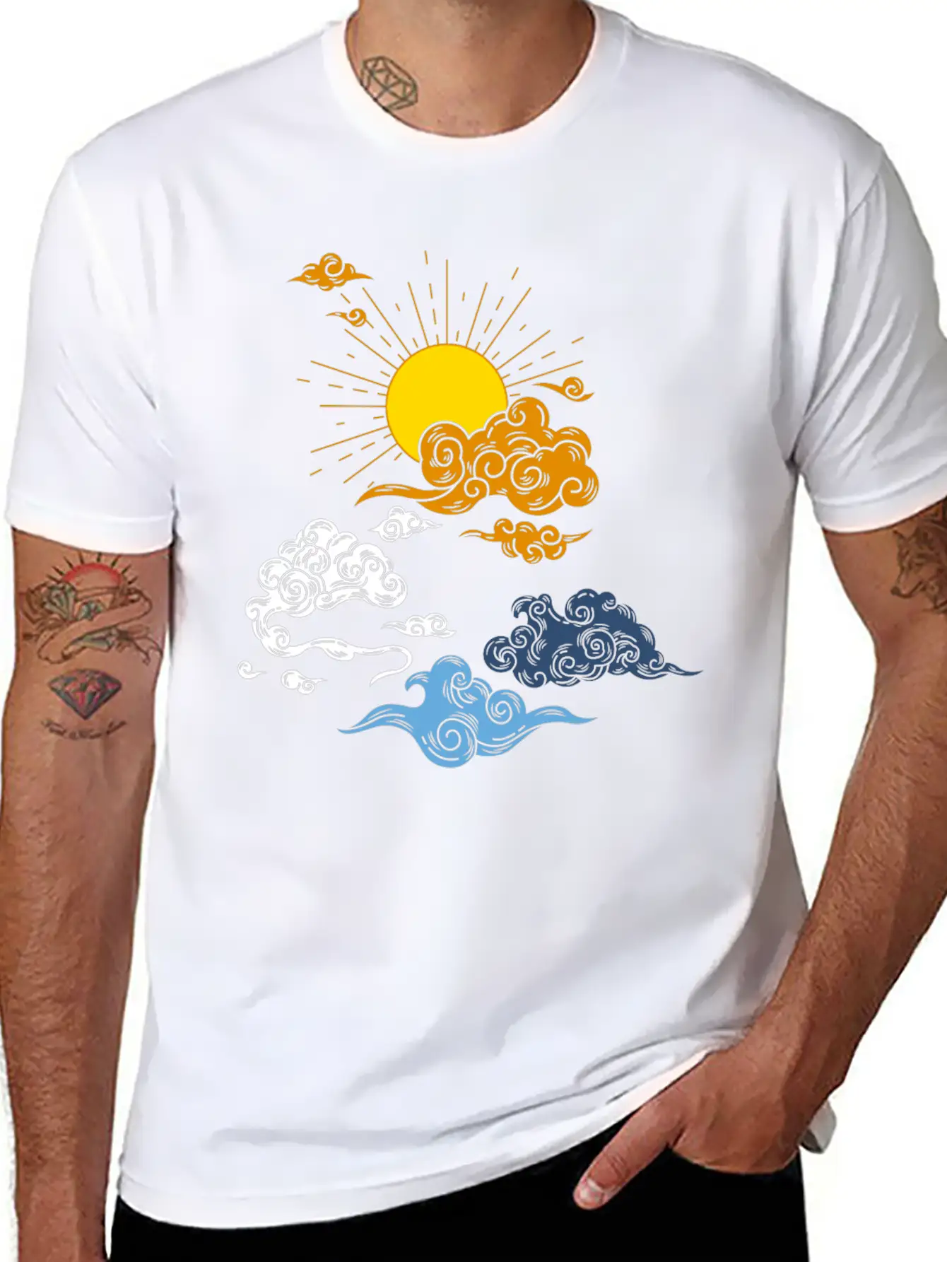 Aro Ace Sun And Clouds. Aroace Pride. Basic Graphic T-Shirt – Daily Comfort In Soft Cotton
