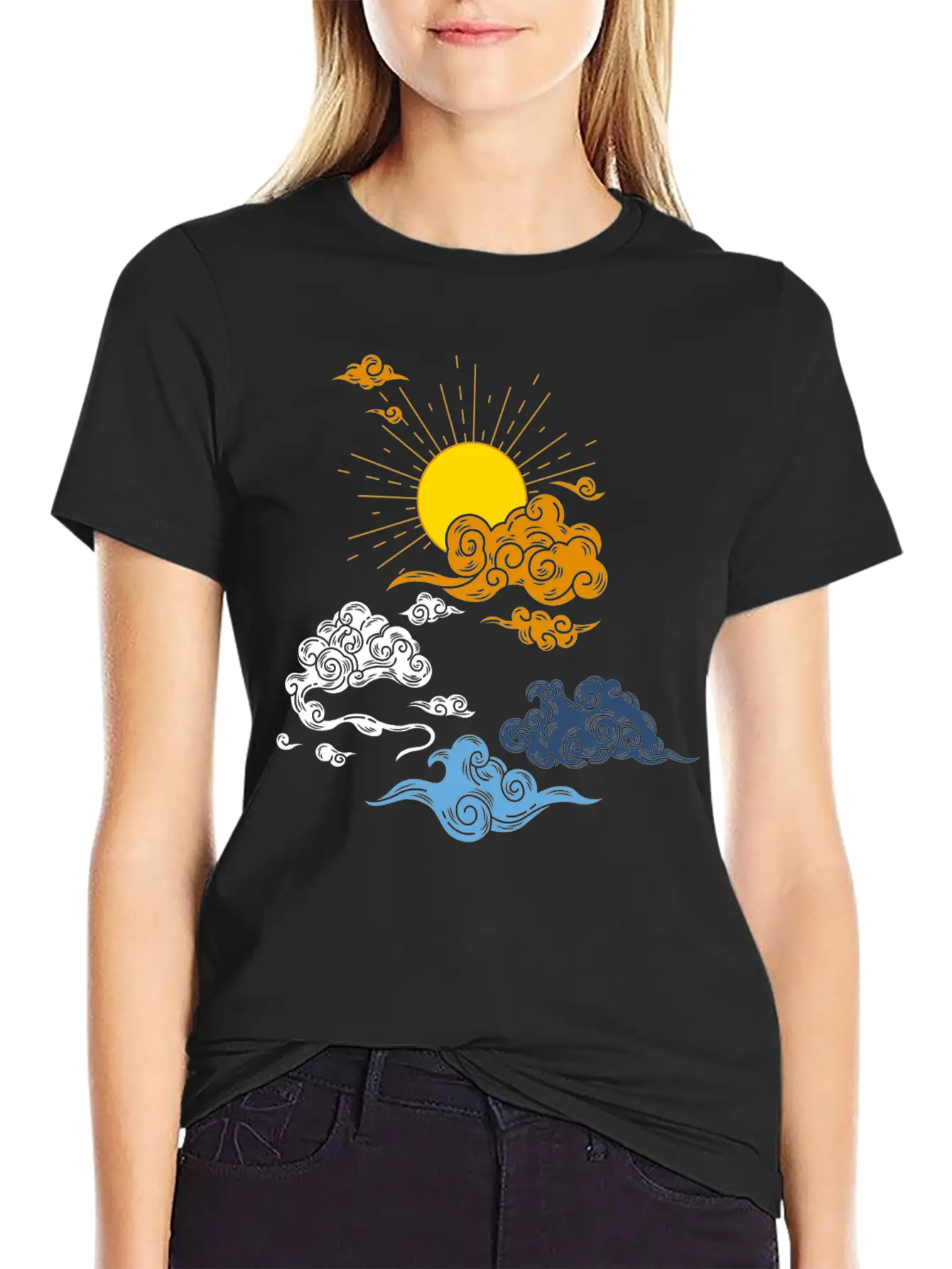 Aro Ace Sun And Clouds. Aroace Pride. Basic Graphic T-Shirt – Daily Comfort In Soft Cotton