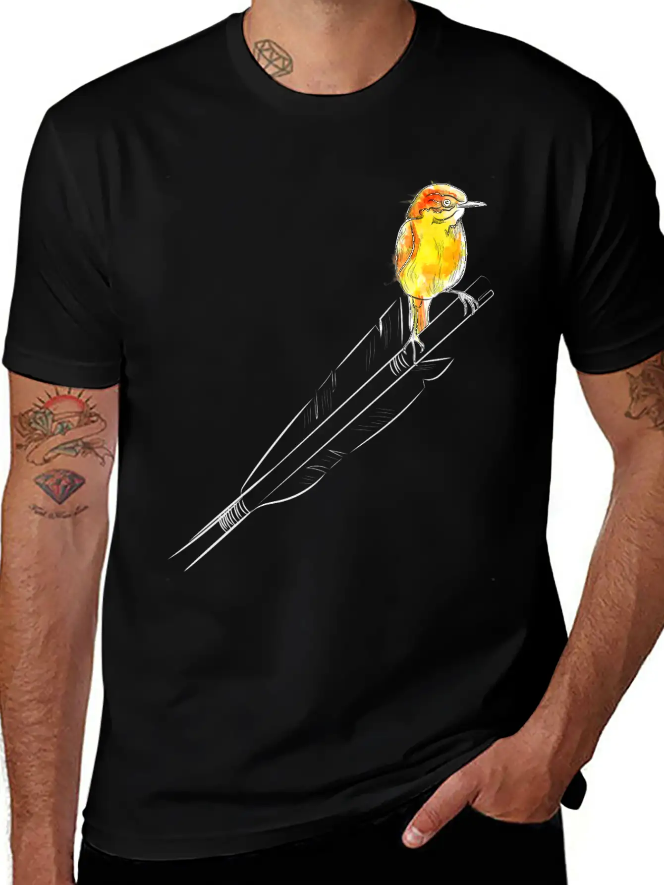 Arrow Bird (Archery By BOWTIQUE) Basic Graphic T-Shirt – Daily Comfort In Soft Cotton