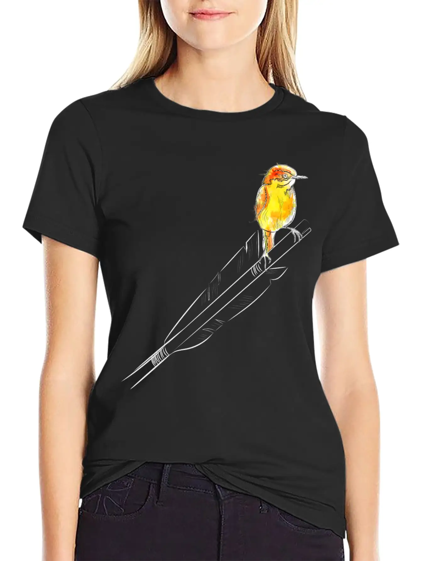Arrow Bird (Archery By BOWTIQUE) Basic Graphic T-Shirt – Daily Comfort In Soft Cotton
