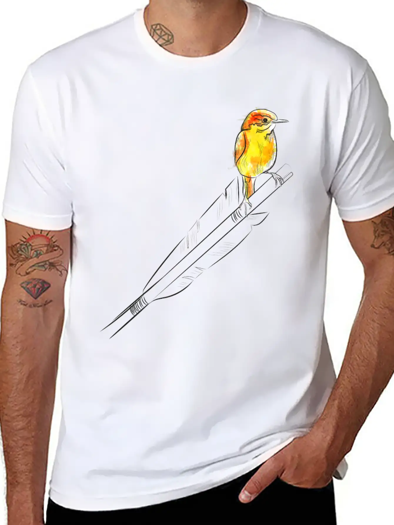 Arrow Bird (Archery By BOWTIQUE) Basic Graphic T-Shirt – Daily Comfort In Soft Cotton
