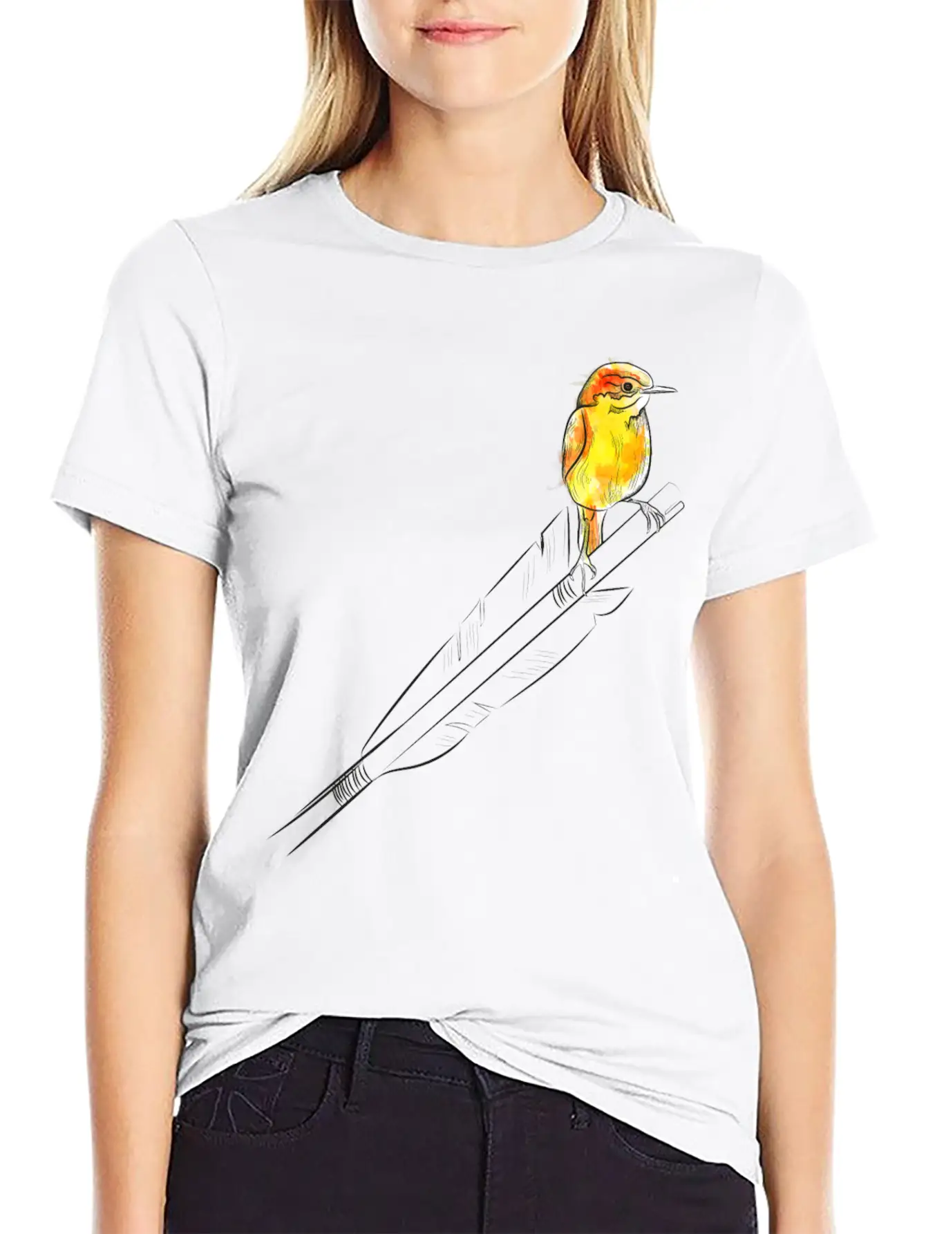 Arrow Bird (Archery By BOWTIQUE) Basic Graphic T-Shirt – Daily Comfort In Soft Cotton