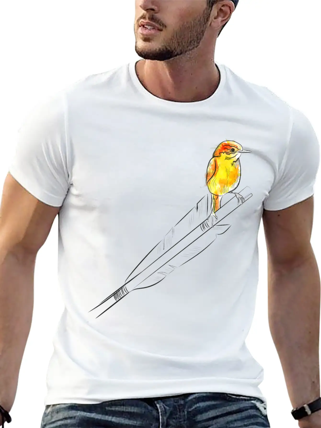 Arrow Bird (Archery By BOWTIQUE) Basic Graphic T-Shirt – Daily Comfort In Soft Cotton