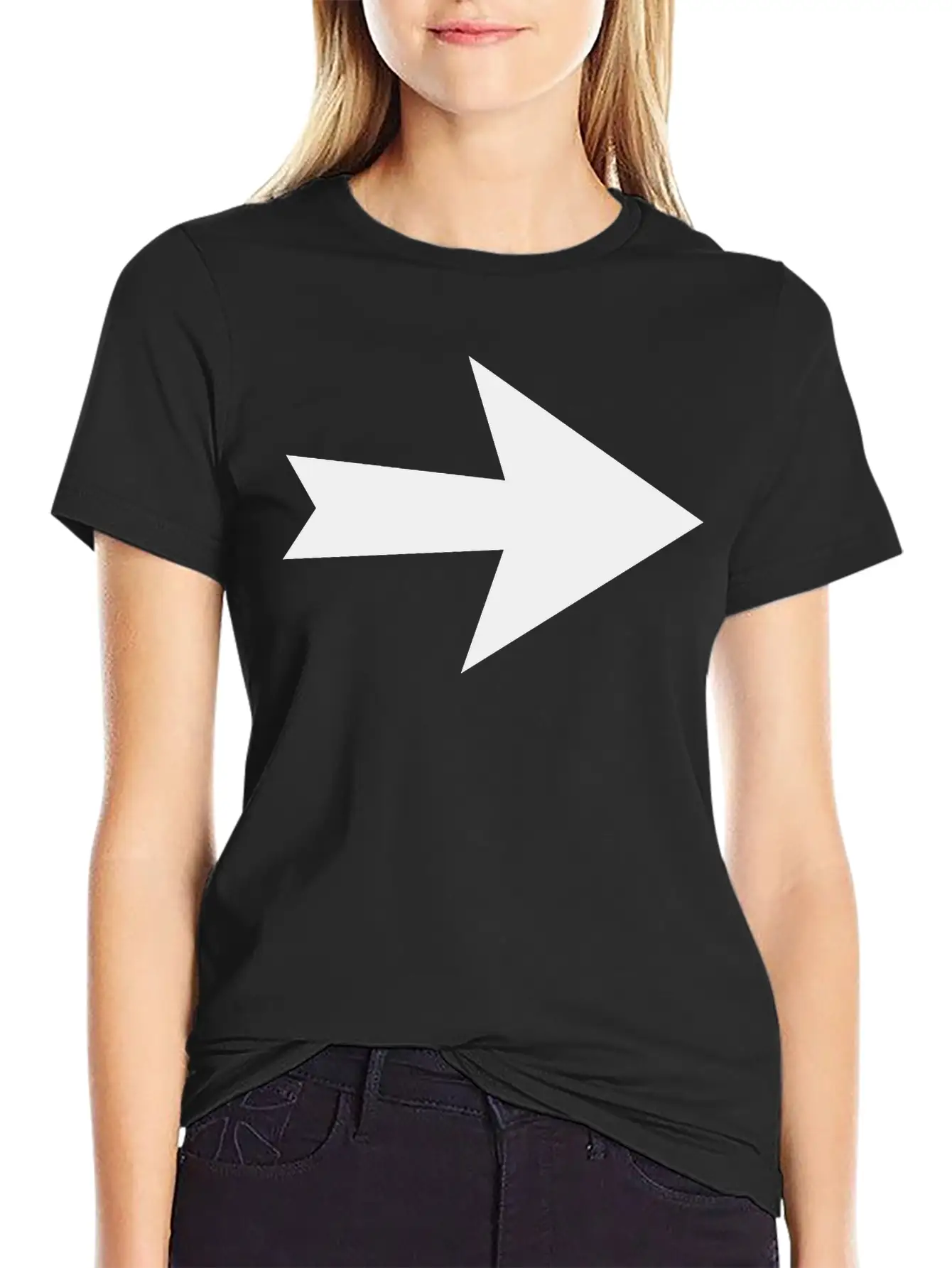 Arrow Direction Sign Unisex Short Sleeve Soft Cotton T-Shirt – Casual Everyday Wear