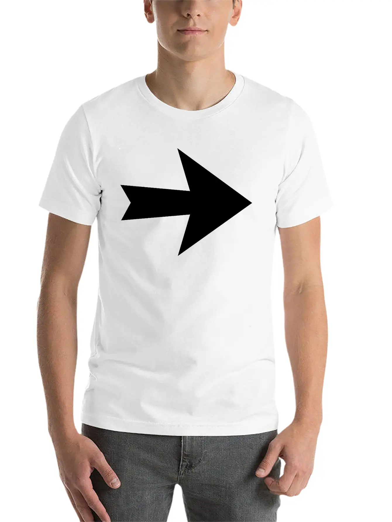 Arrow Direction Sign Unisex Short Sleeve Soft Cotton T-Shirt – Casual Everyday Wear