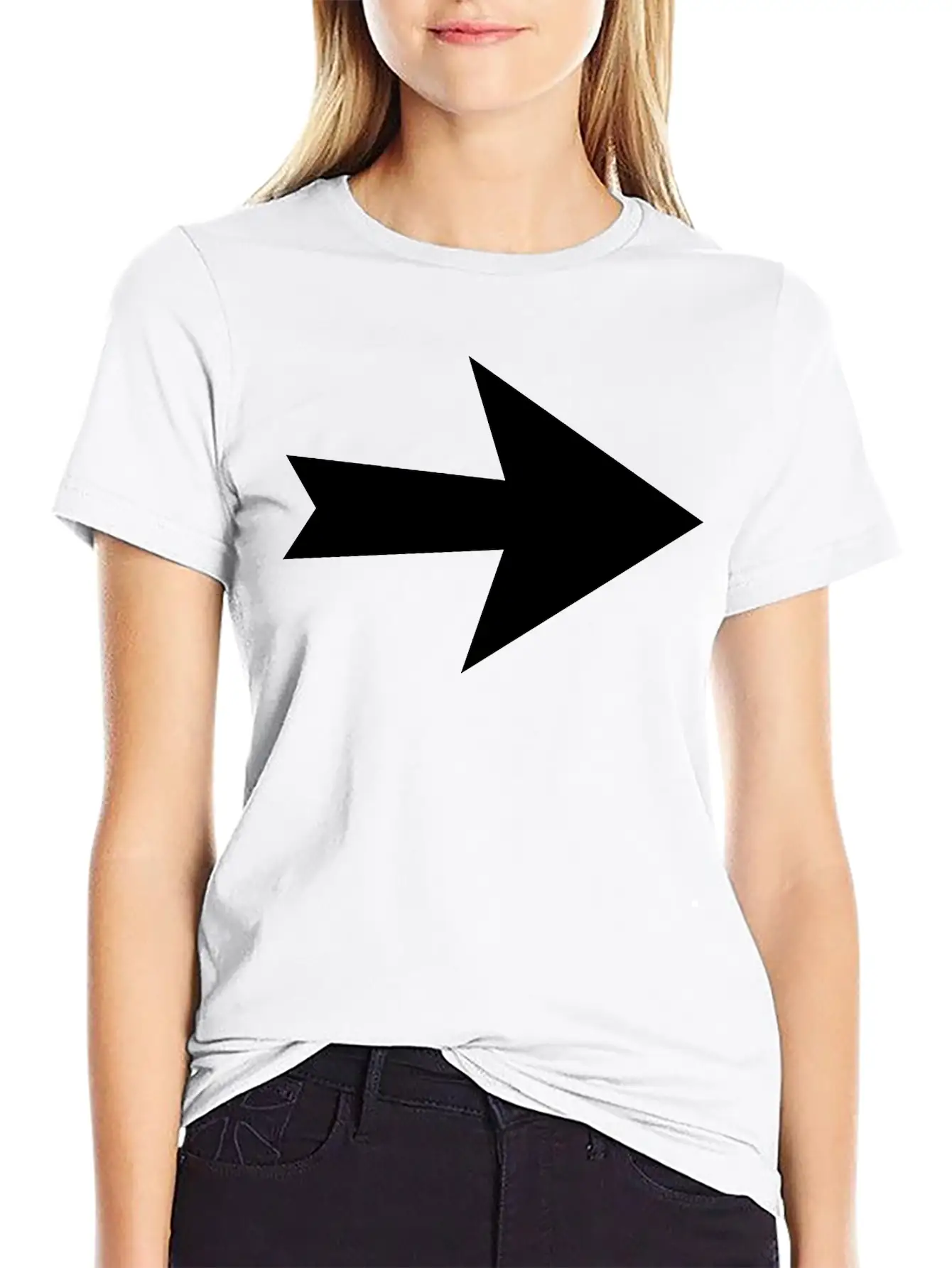 Arrow Direction Sign Unisex Short Sleeve Soft Cotton T-Shirt – Casual Everyday Wear