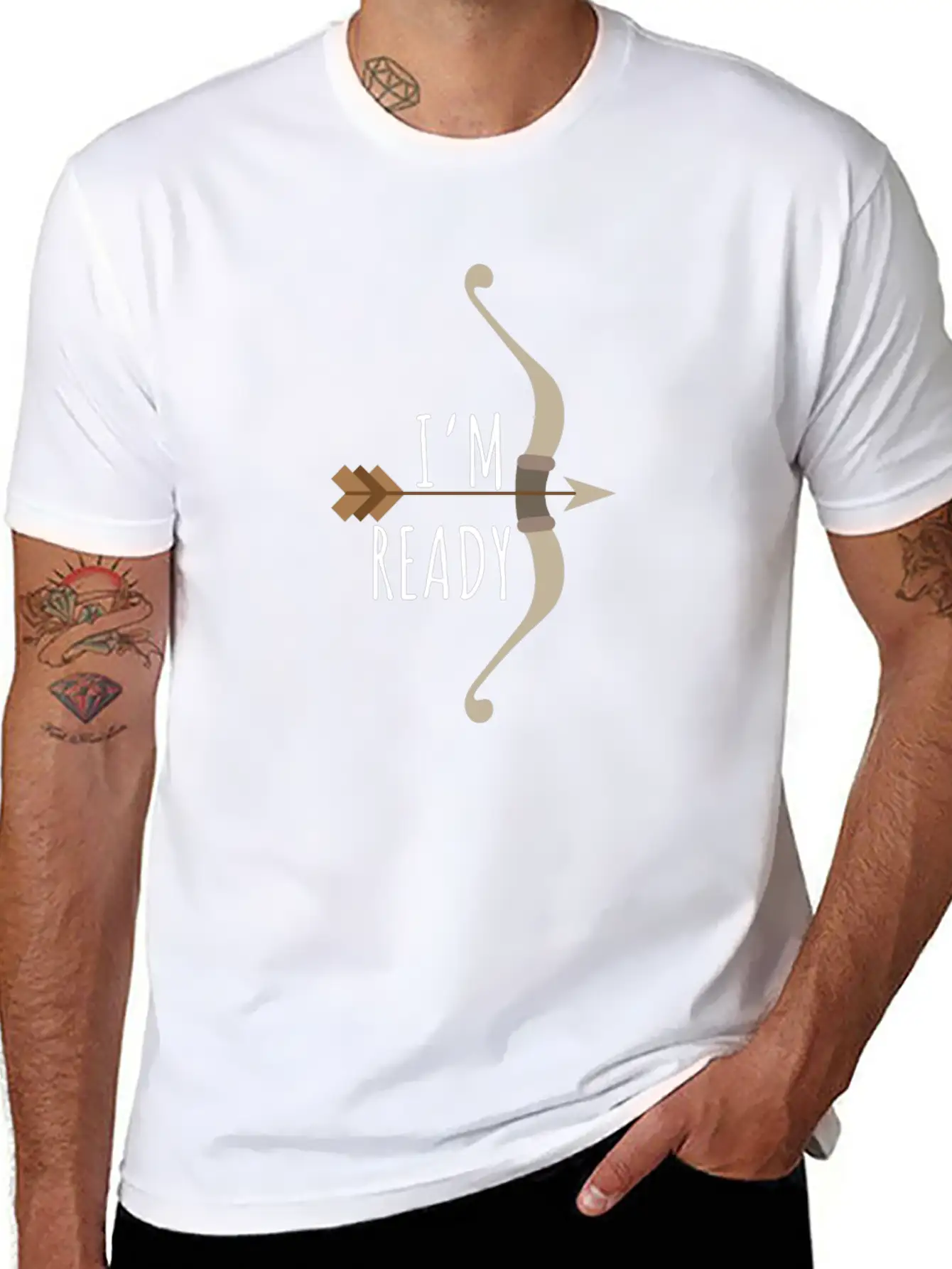 Arrow I'm Ready - Gift Idea Unisex Short Sleeve Soft Cotton T-Shirt – Casual Everyday Wear