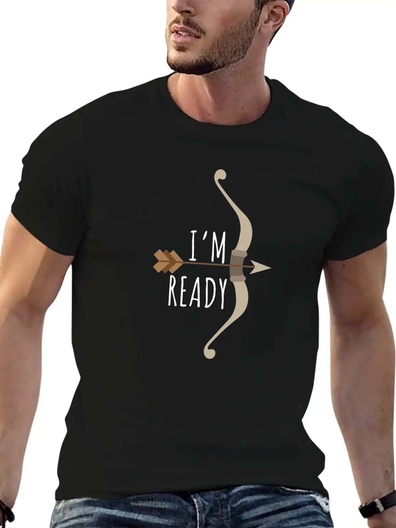 Arrow I'm Ready - Gift Idea Unisex Short Sleeve Soft Cotton T-Shirt – Casual Everyday Wear