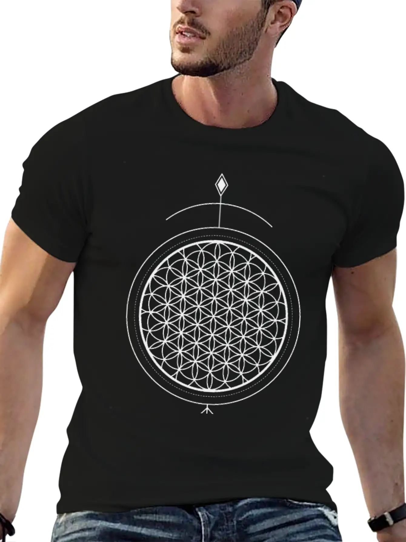 Arrow In The Sun (in Black) Unisex Short Sleeve Soft Cotton T-Shirt – Casual Everyday Wear