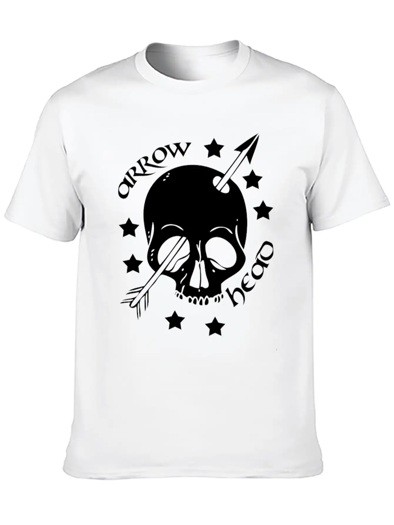 Arrow Skull Head Unisex Short Sleeve Soft Cotton T-Shirt – Casual Everyday Wear