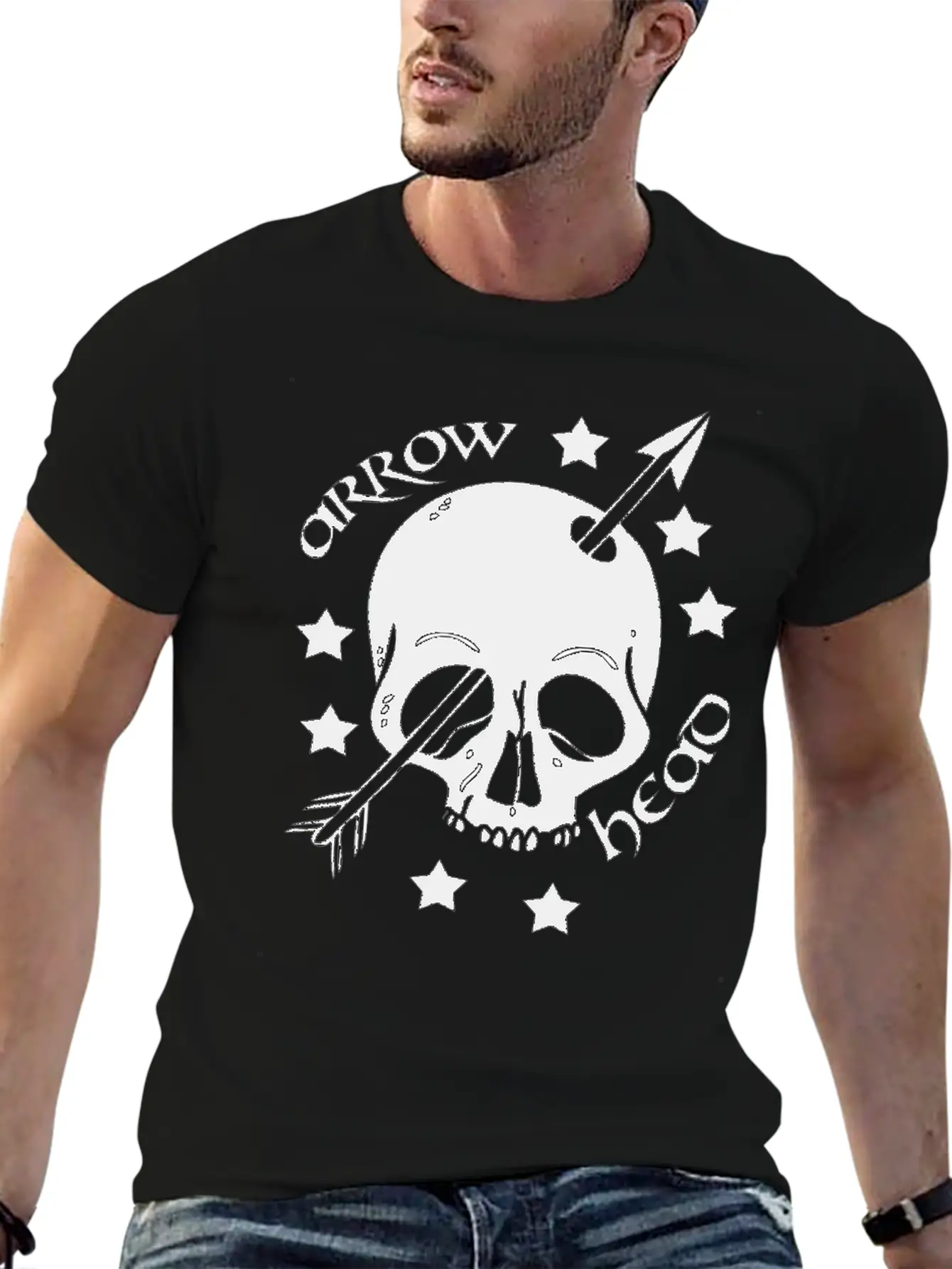 Arrow Skull Head Unisex Short Sleeve Soft Cotton T-Shirt – Casual Everyday Wear