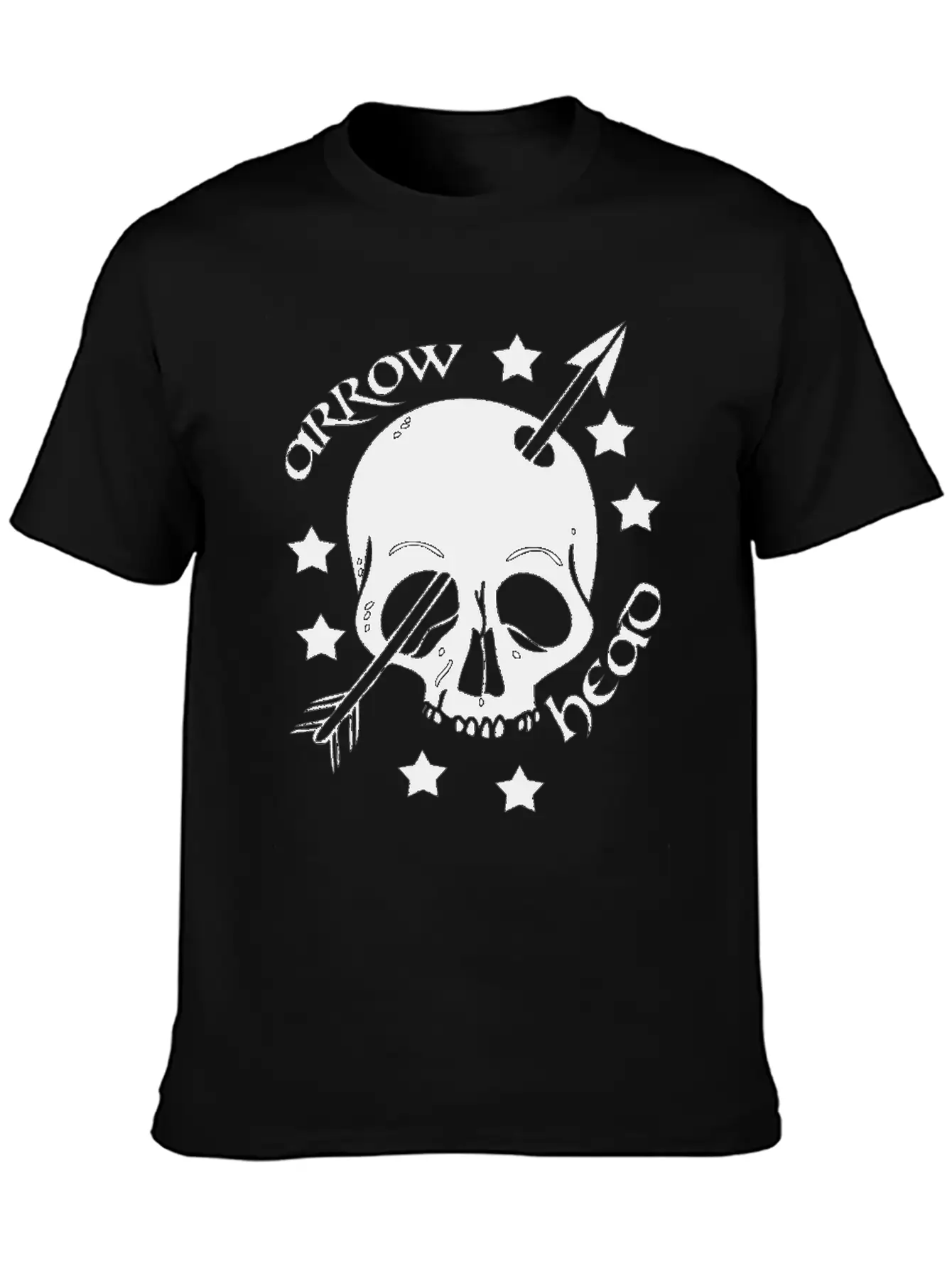 Arrow Skull Head Unisex Short Sleeve Soft Cotton T-Shirt – Casual Everyday Wear