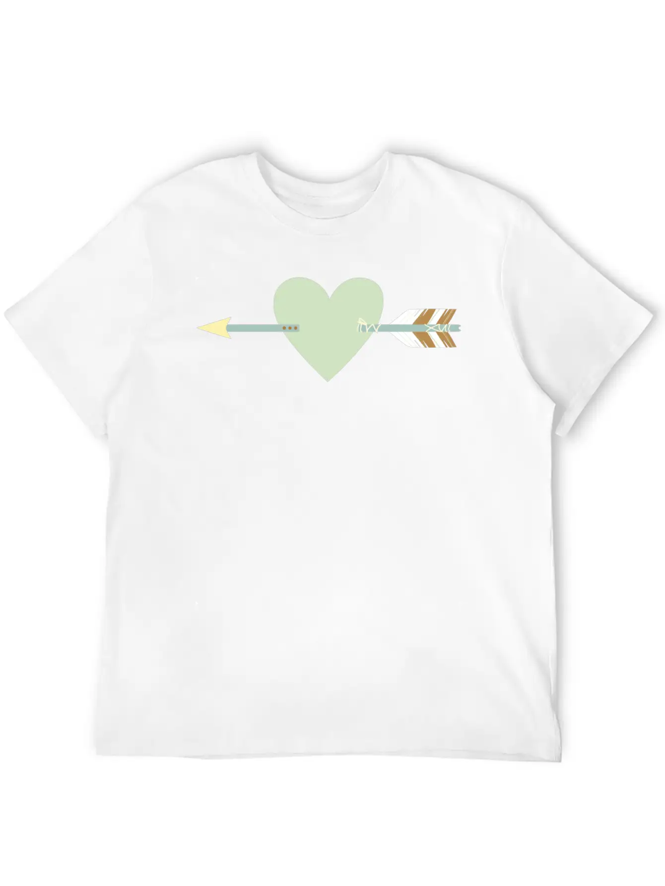 Arrow With Heart Unisex Short Sleeve Soft Cotton T-Shirt – Casual Everyday Wear