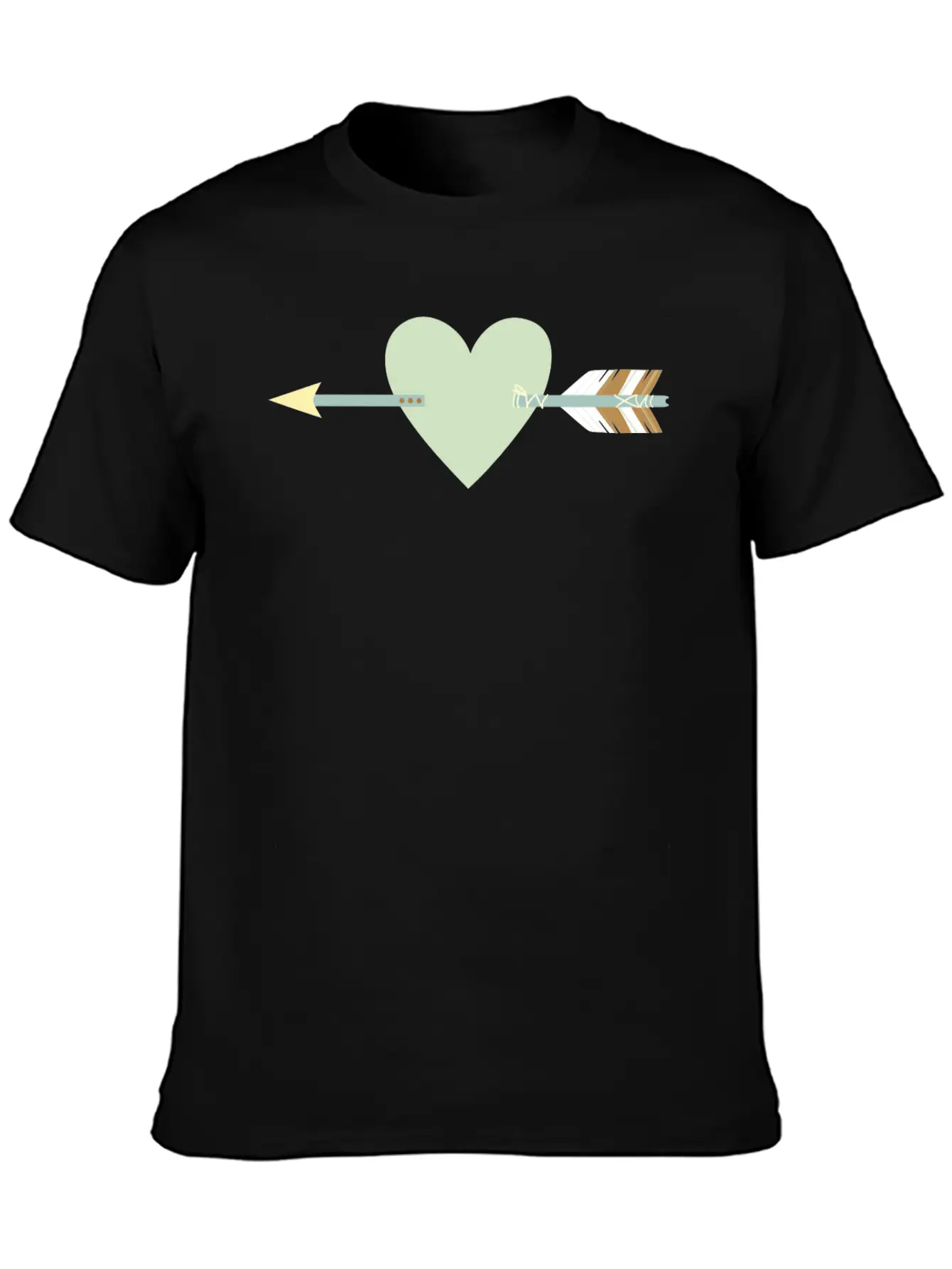Arrow With Heart Unisex Short Sleeve Soft Cotton T-Shirt – Casual Everyday Wear
