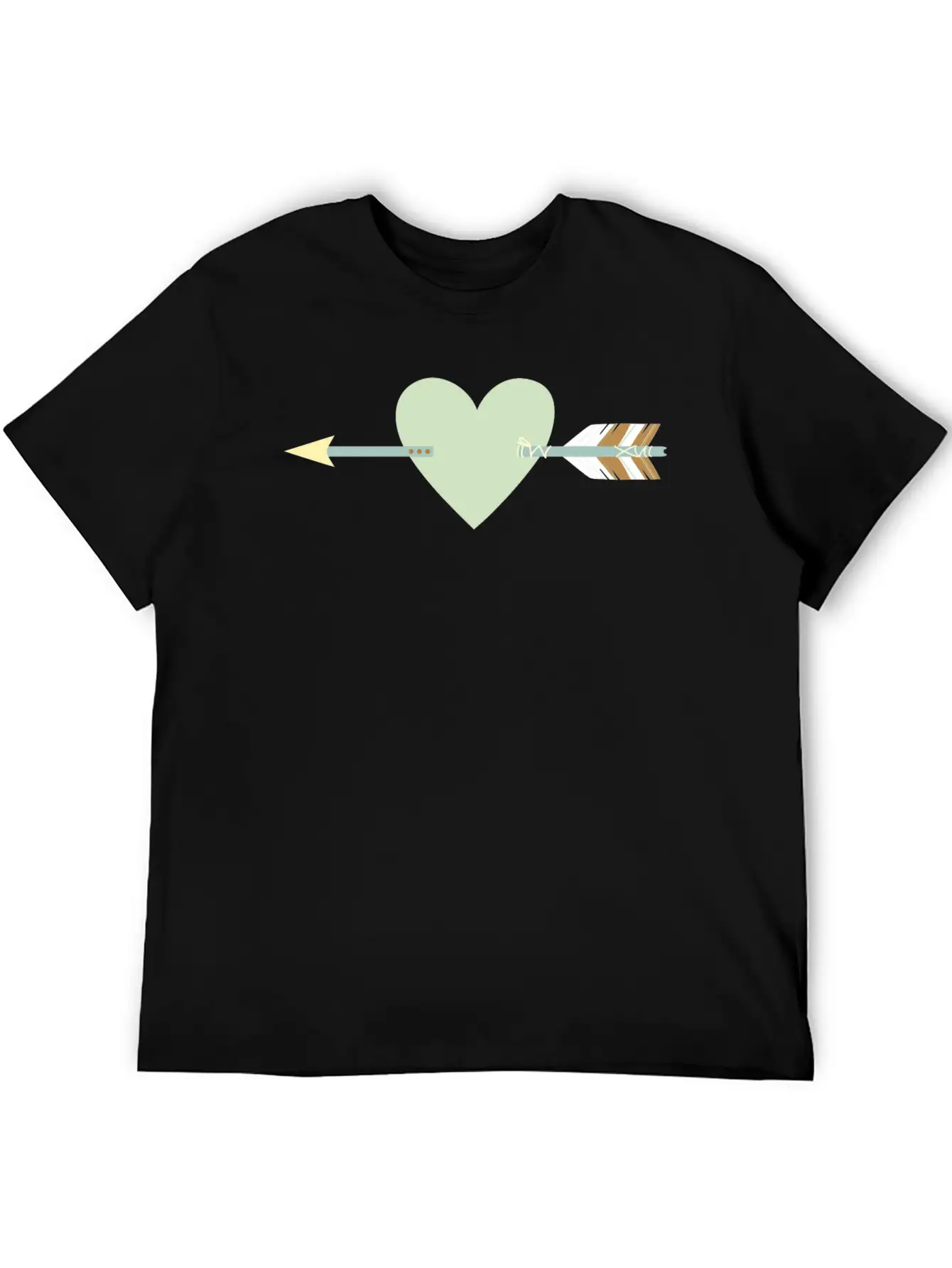 Arrow With Heart Unisex Short Sleeve Soft Cotton T-Shirt – Casual Everyday Wear