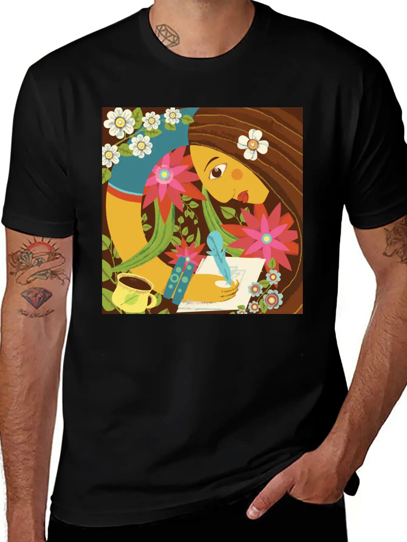 Art In The Morning Floral Basic Graphic T-Shirt – Daily Comfort In Soft Cotton