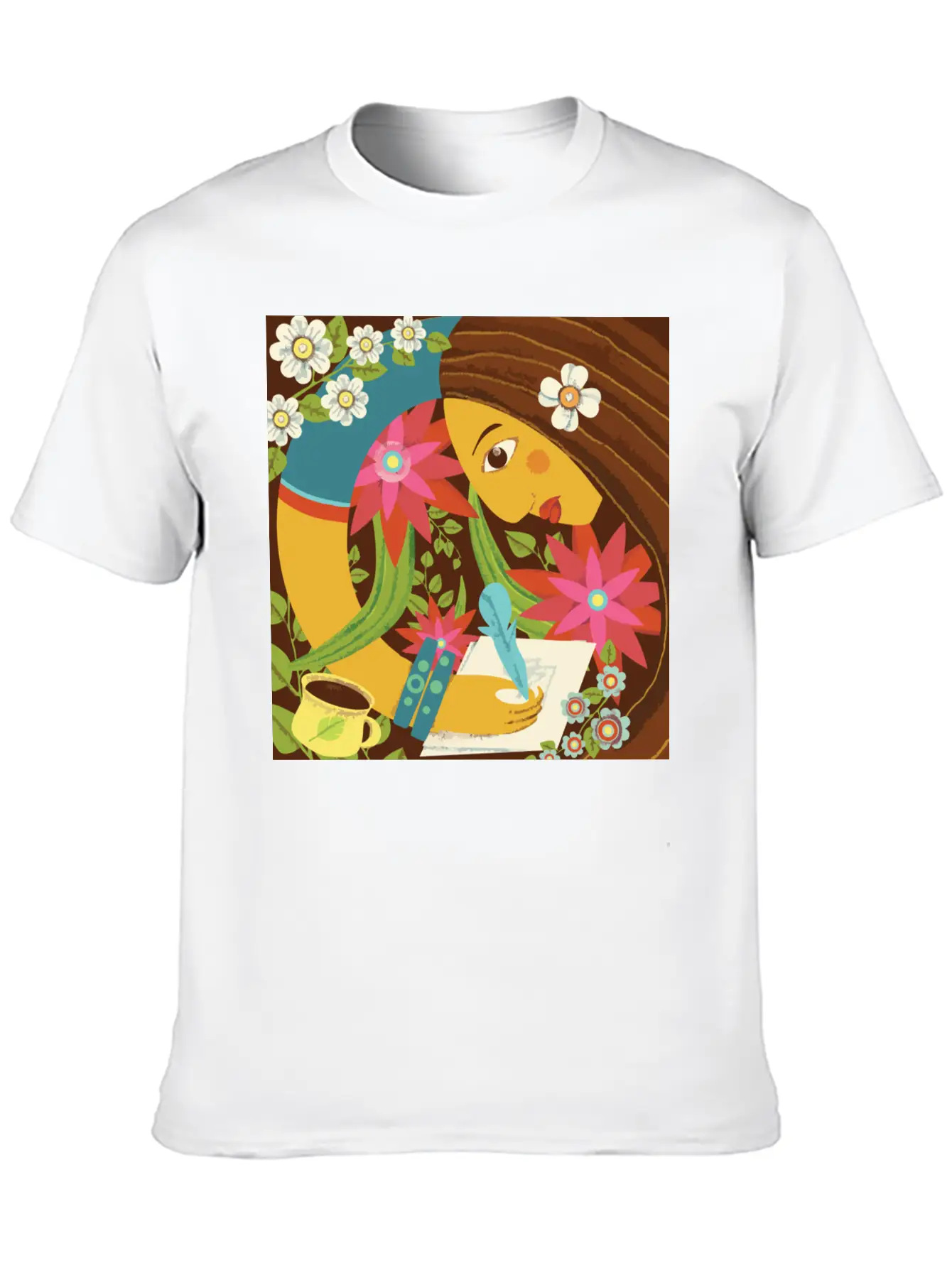 Art In The Morning Floral Basic Graphic T-Shirt – Daily Comfort In Soft Cotton