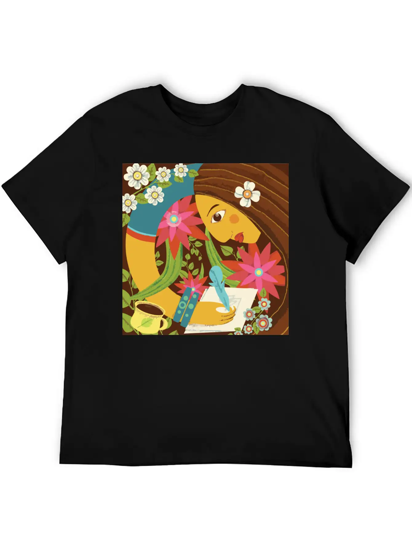 Art In The Morning Floral Basic Graphic T-Shirt – Daily Comfort In Soft Cotton