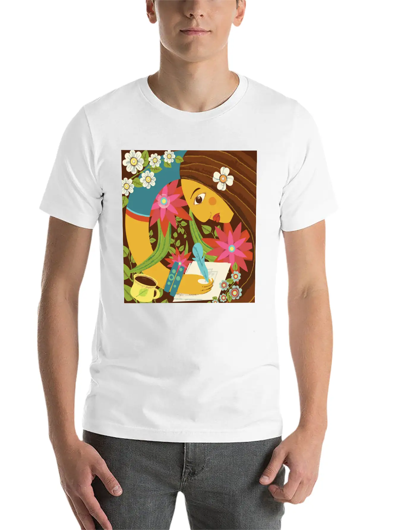 Art In The Morning Floral Basic Graphic T-Shirt – Daily Comfort In Soft Cotton