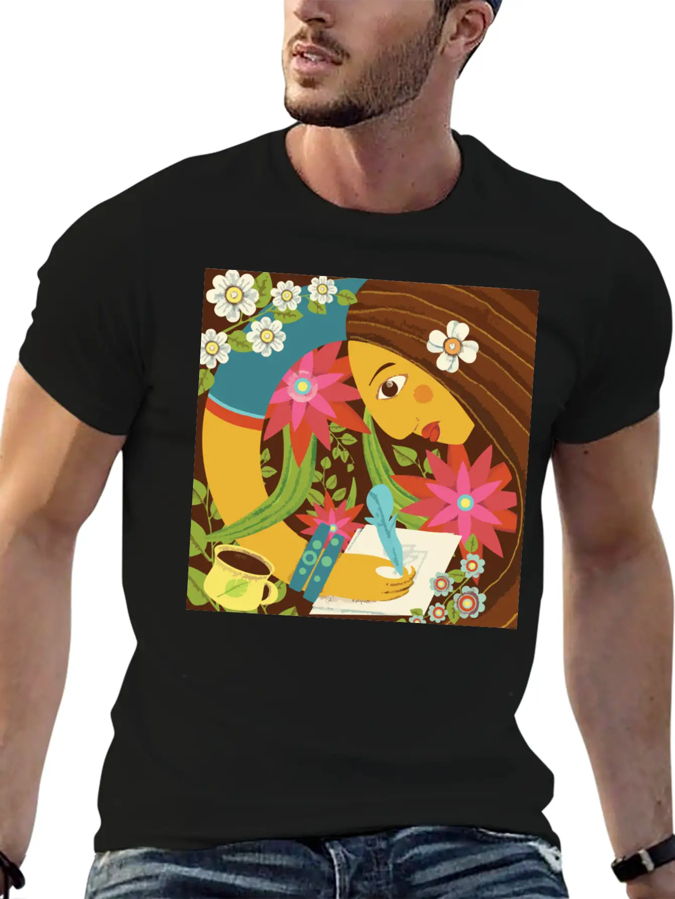 Art In The Morning Floral Basic Graphic T-Shirt – Daily Comfort In Soft Cotton