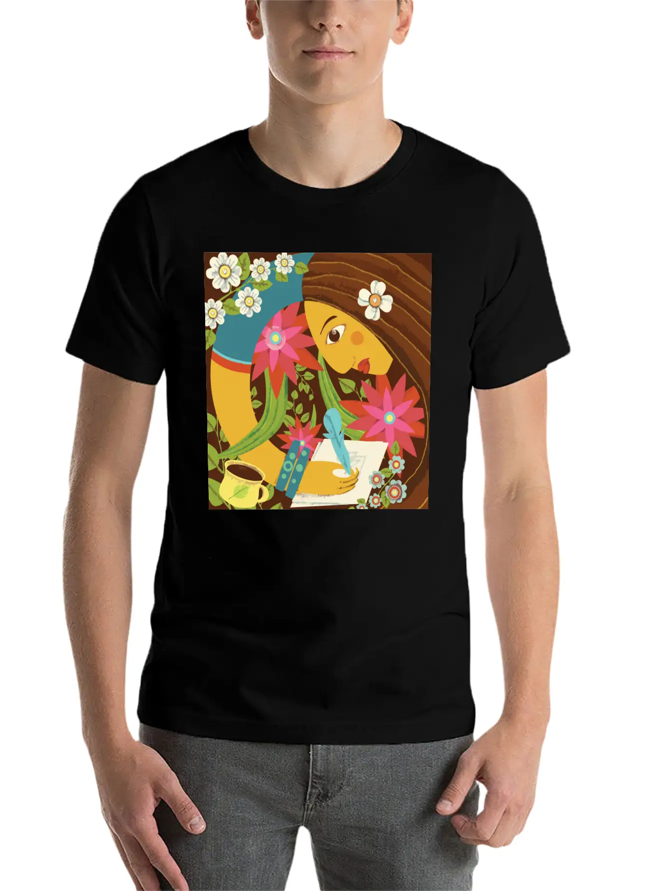 Art In The Morning Floral Basic Graphic T-Shirt – Daily Comfort In Soft Cotton