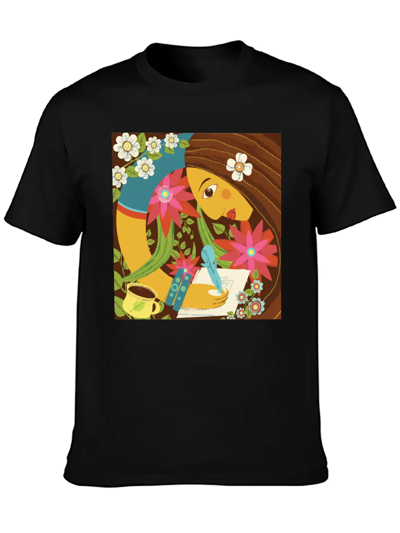 Art In The Morning Floral Basic Graphic T-Shirt – Daily Comfort In Soft Cotton