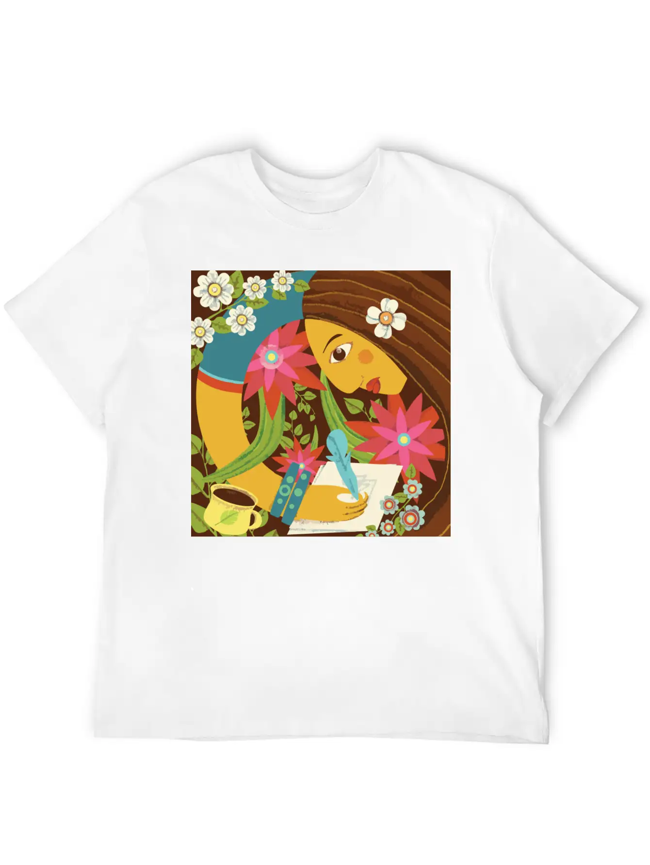 Art In The Morning Floral Basic Graphic T-Shirt – Daily Comfort In Soft Cotton