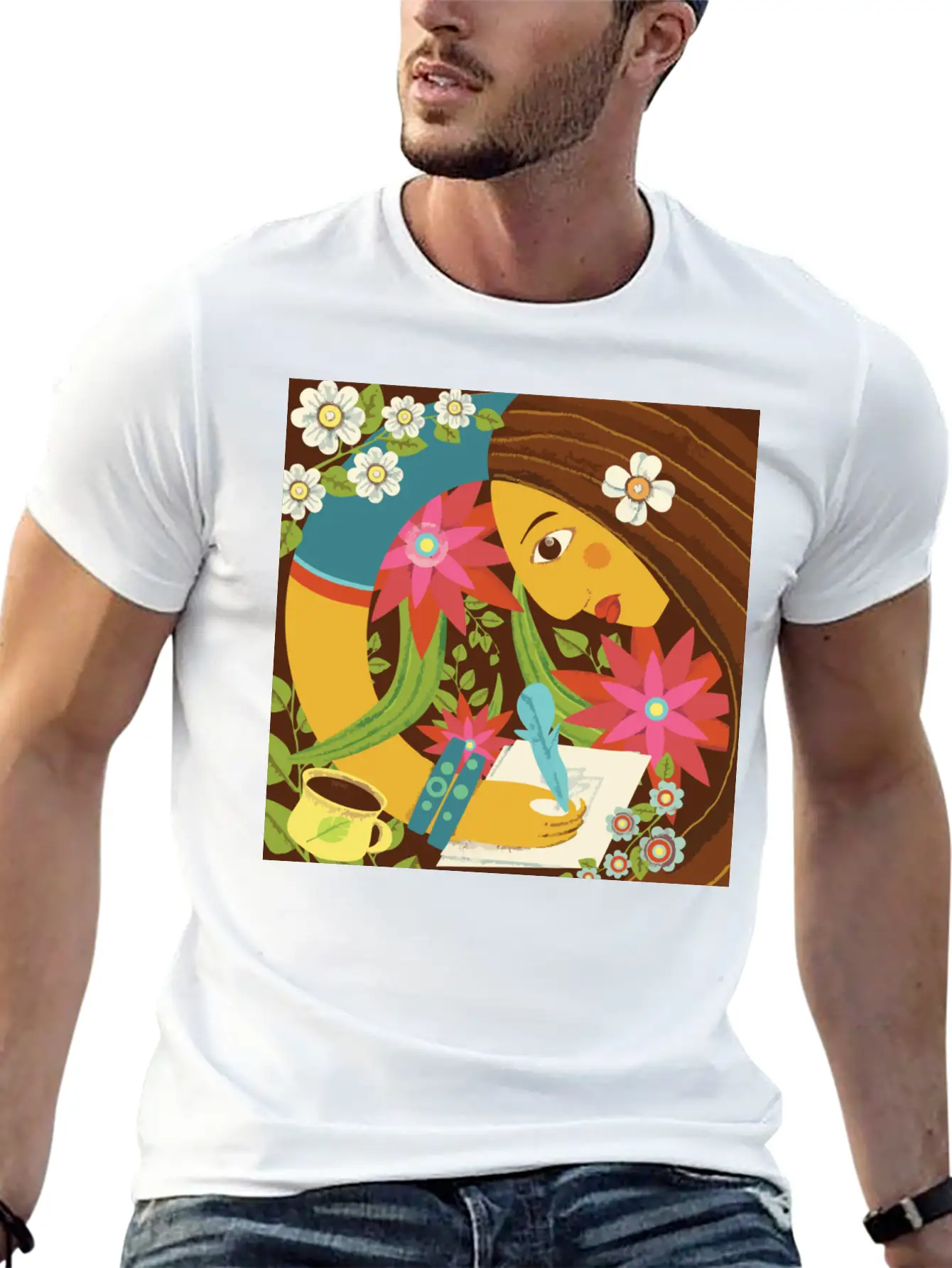 Art In The Morning Floral Basic Graphic T-Shirt – Daily Comfort In Soft Cotton