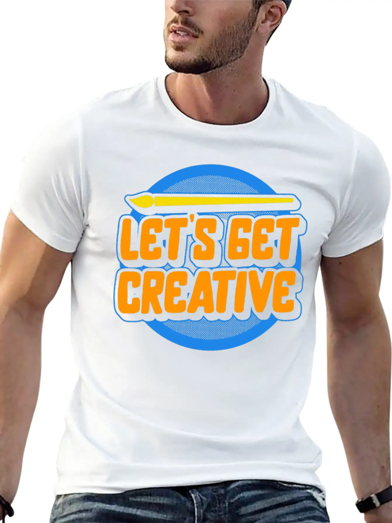 Art Shirt, Let's Get Creative Painting Palette Stylish Everyday T-Shirt – Unisex Basic Cotton Tee