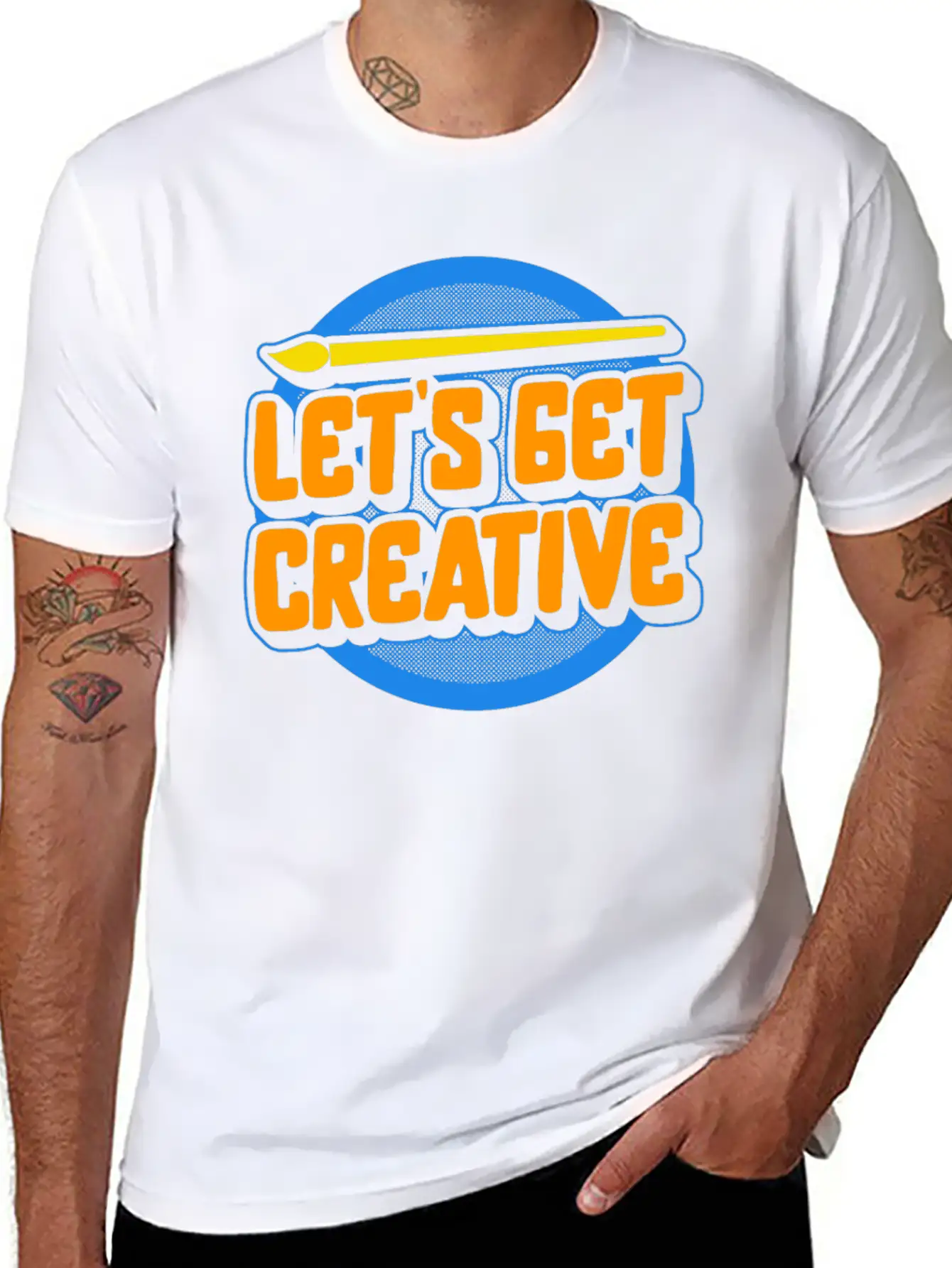 Art Shirt, Let's Get Creative Painting Palette Stylish Everyday T-Shirt – Unisex Basic Cotton Tee