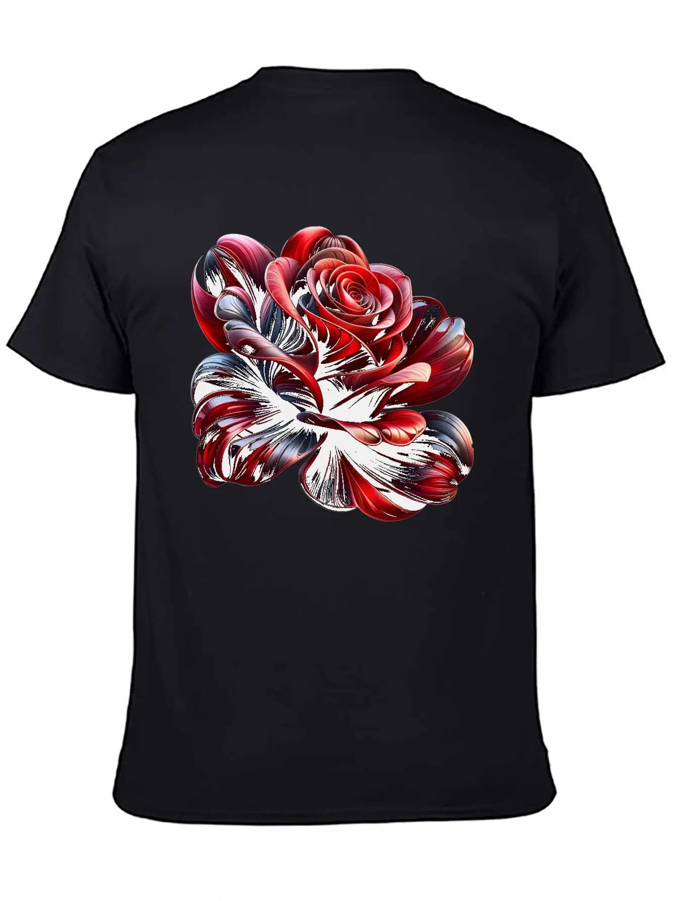 Artistic Abstract Rose Stylish Everyday T-Shirt – Unisex Basic Cotton Tee