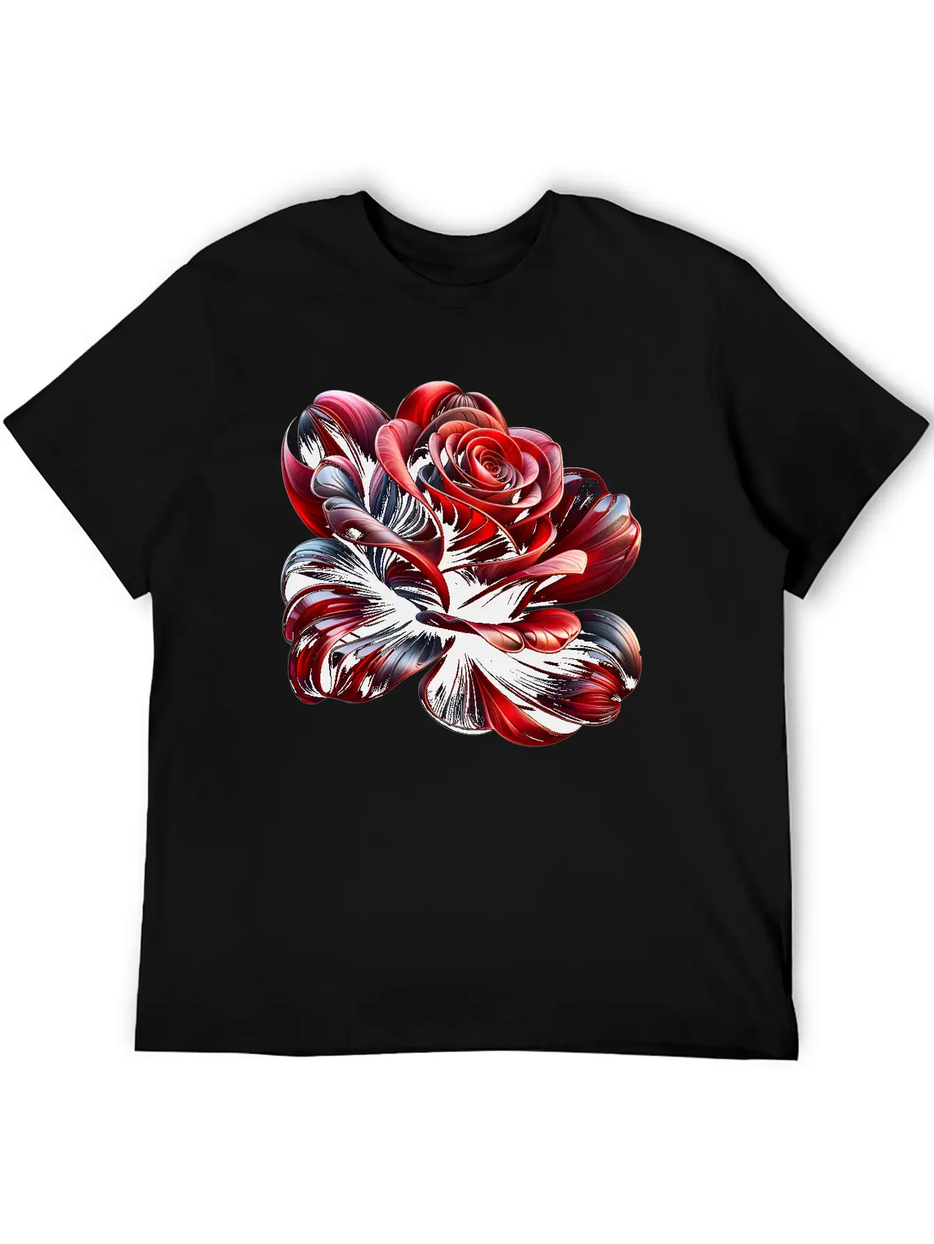 Artistic Abstract Rose Stylish Everyday T-Shirt – Unisex Basic Cotton Tee