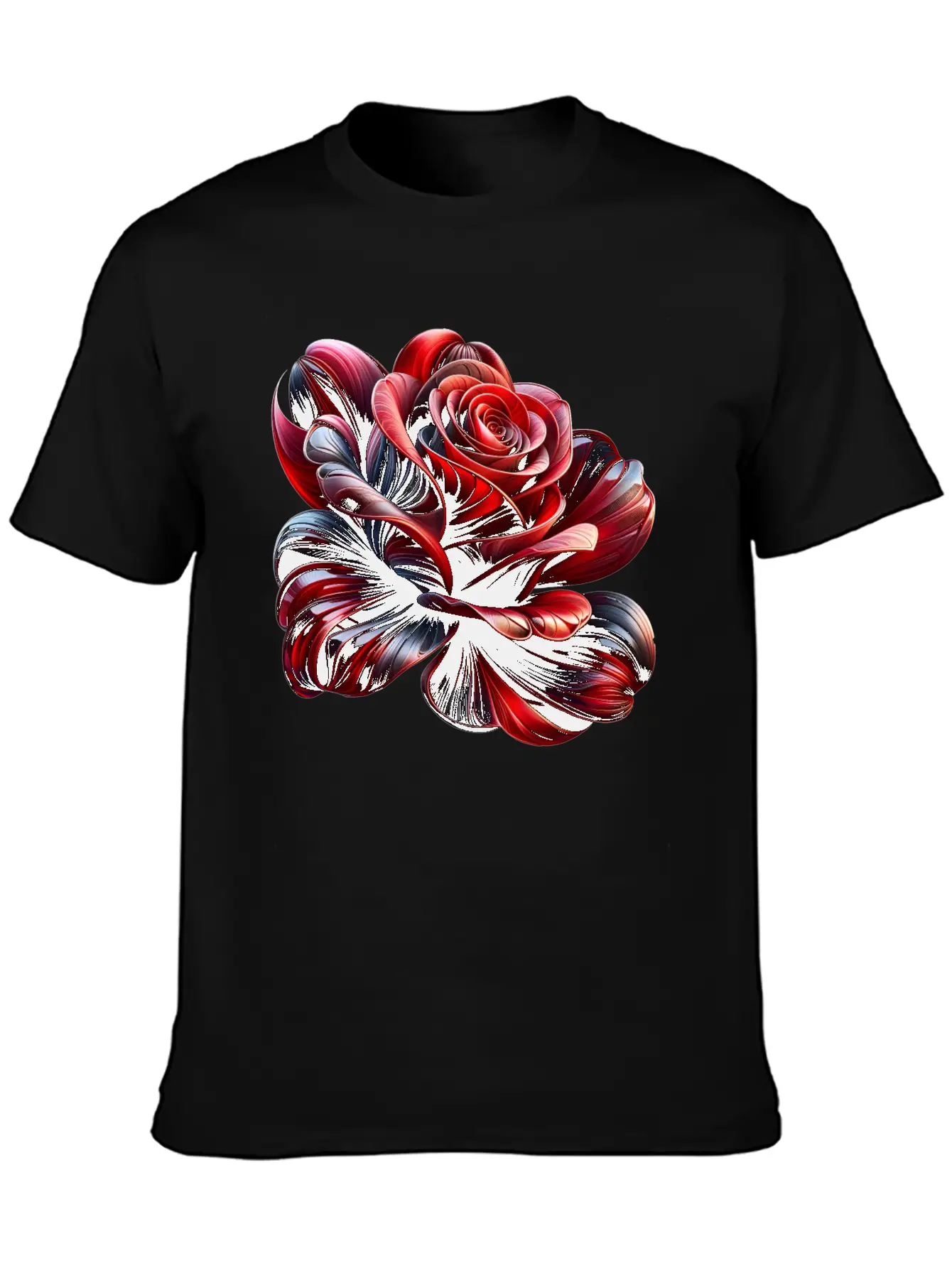 Artistic Abstract Rose Stylish Everyday T-Shirt – Unisex Basic Cotton Tee