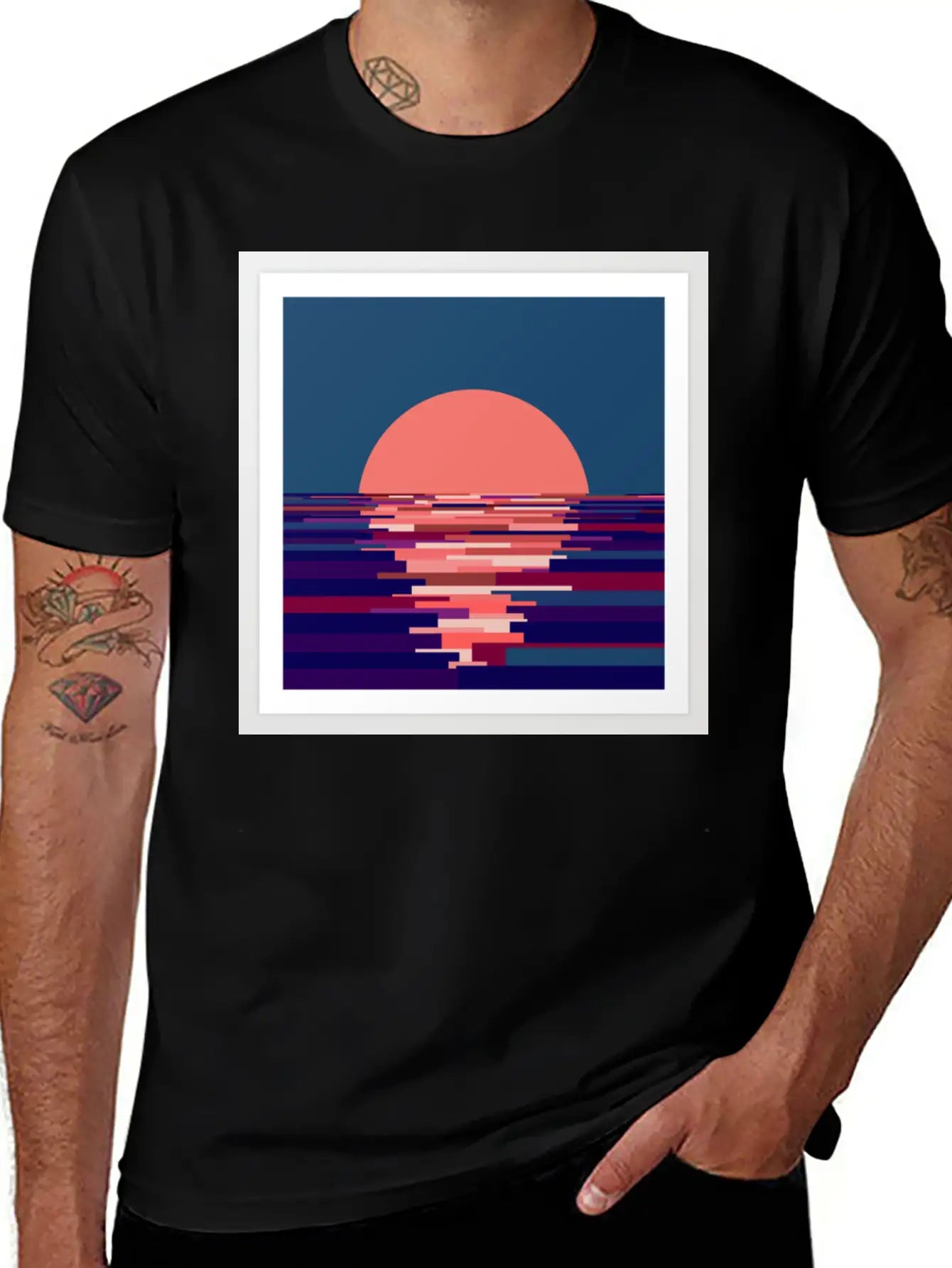 Artwork Sunset Basic Graphic T-Shirt – Daily Comfort In Soft Cotton
