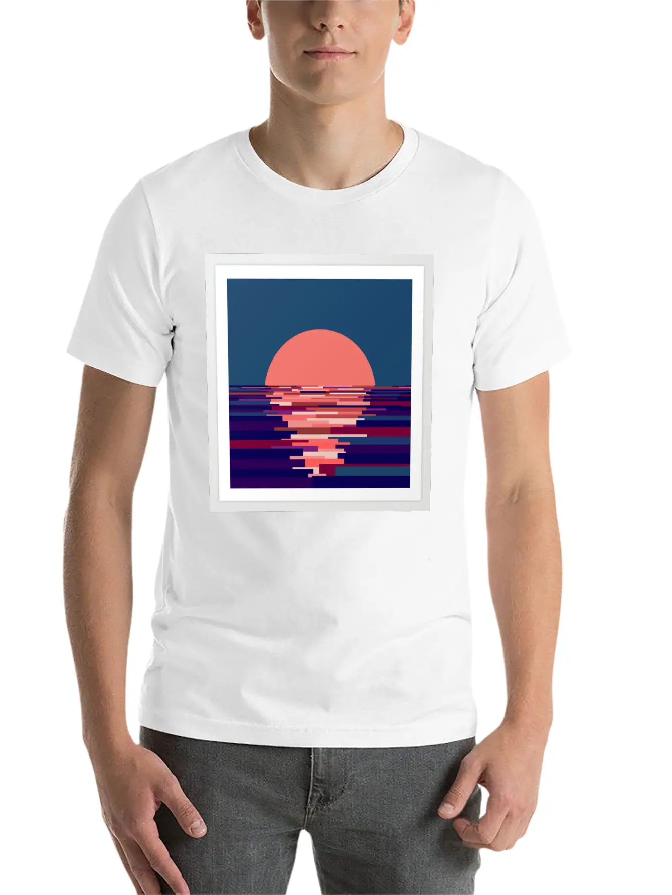 Artwork Sunset Basic Graphic T-Shirt – Daily Comfort In Soft Cotton