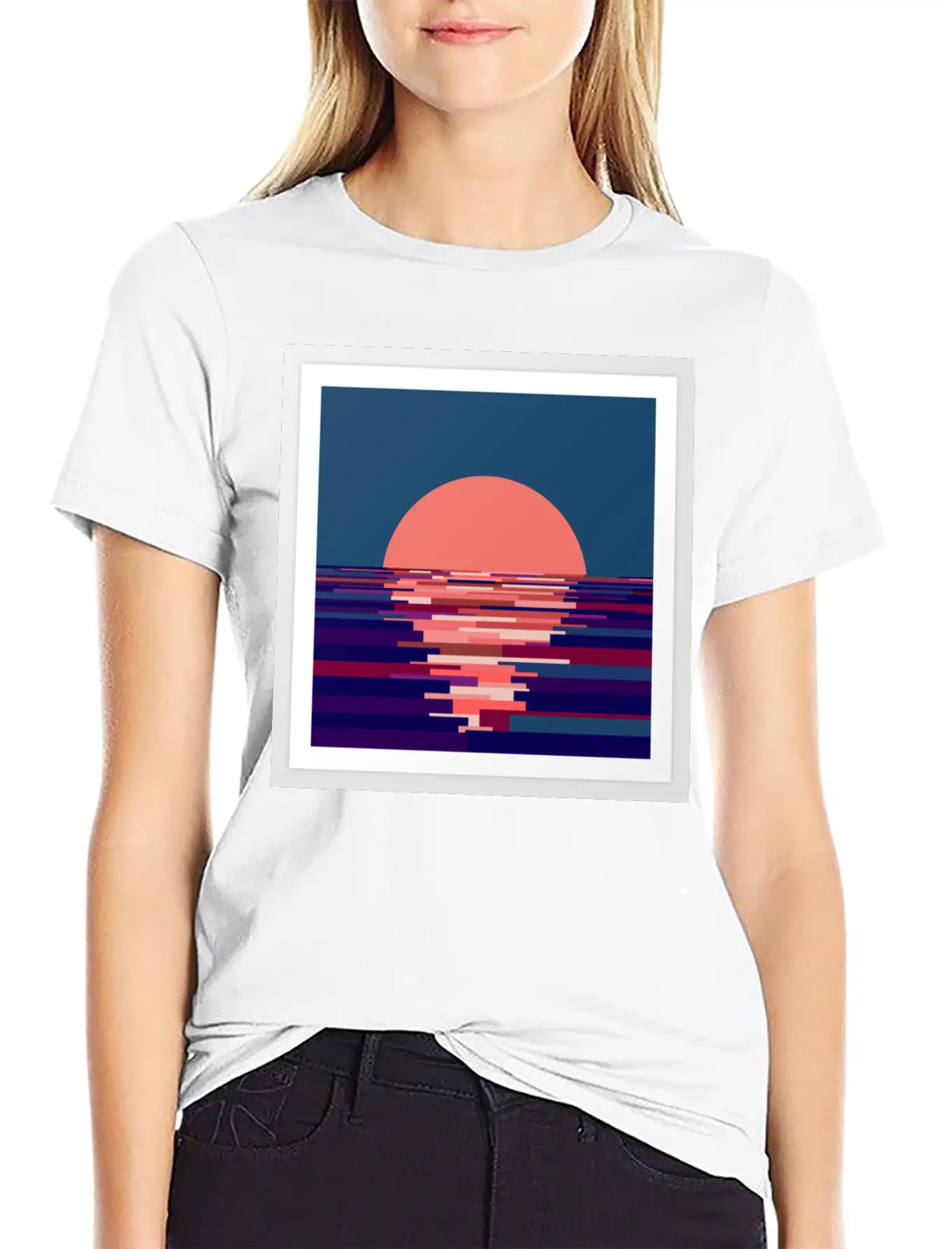 Artwork Sunset Basic Graphic T-Shirt – Daily Comfort In Soft Cotton