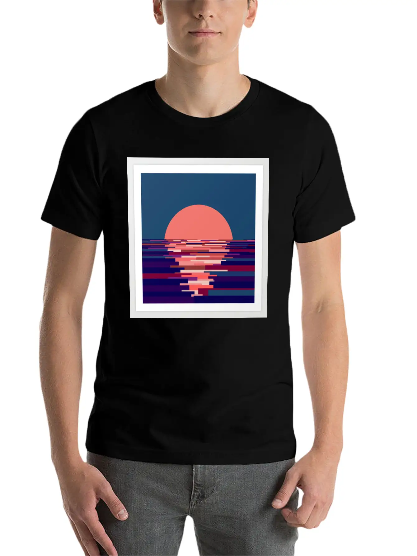 Artwork Sunset Basic Graphic T-Shirt – Daily Comfort In Soft Cotton