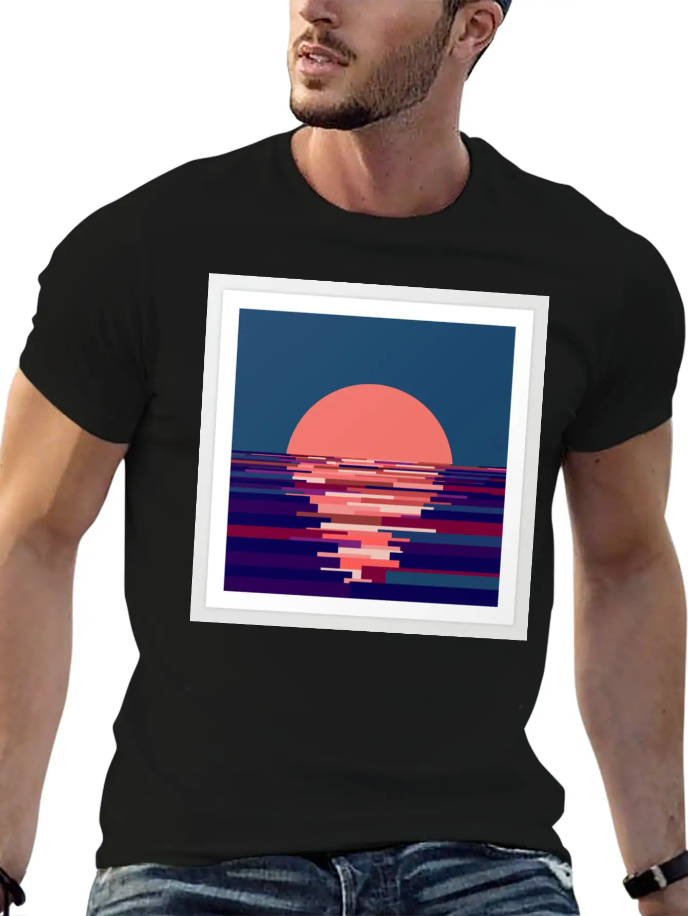 Artwork Sunset Basic Graphic T-Shirt – Daily Comfort In Soft Cotton
